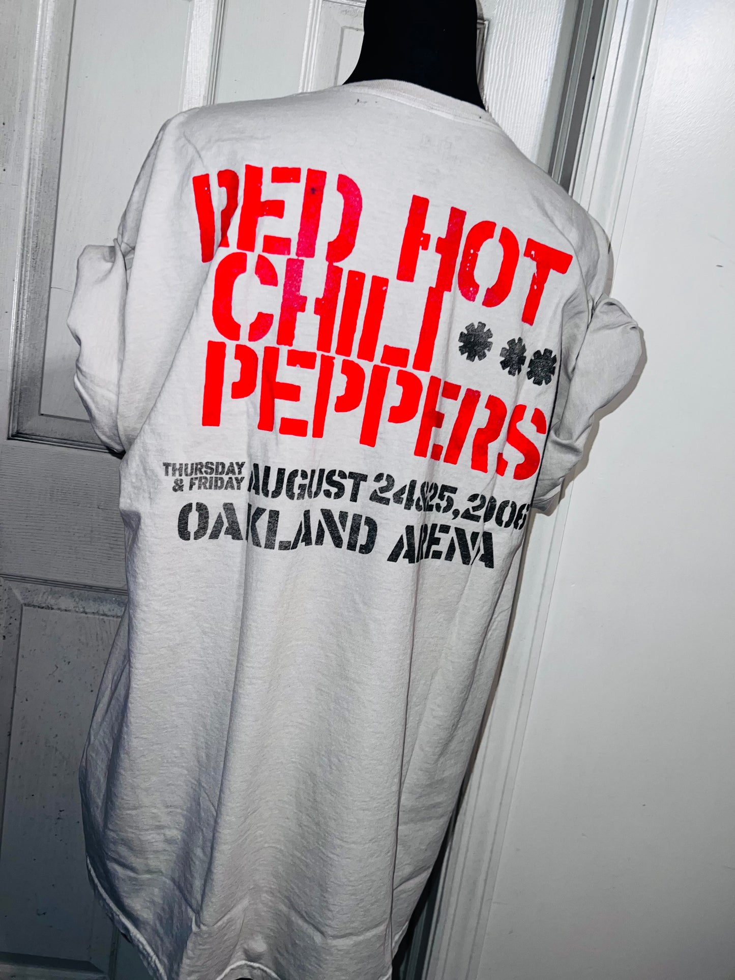 Red Hot Chili Peppers Double Sided Oversized Distressed Tee