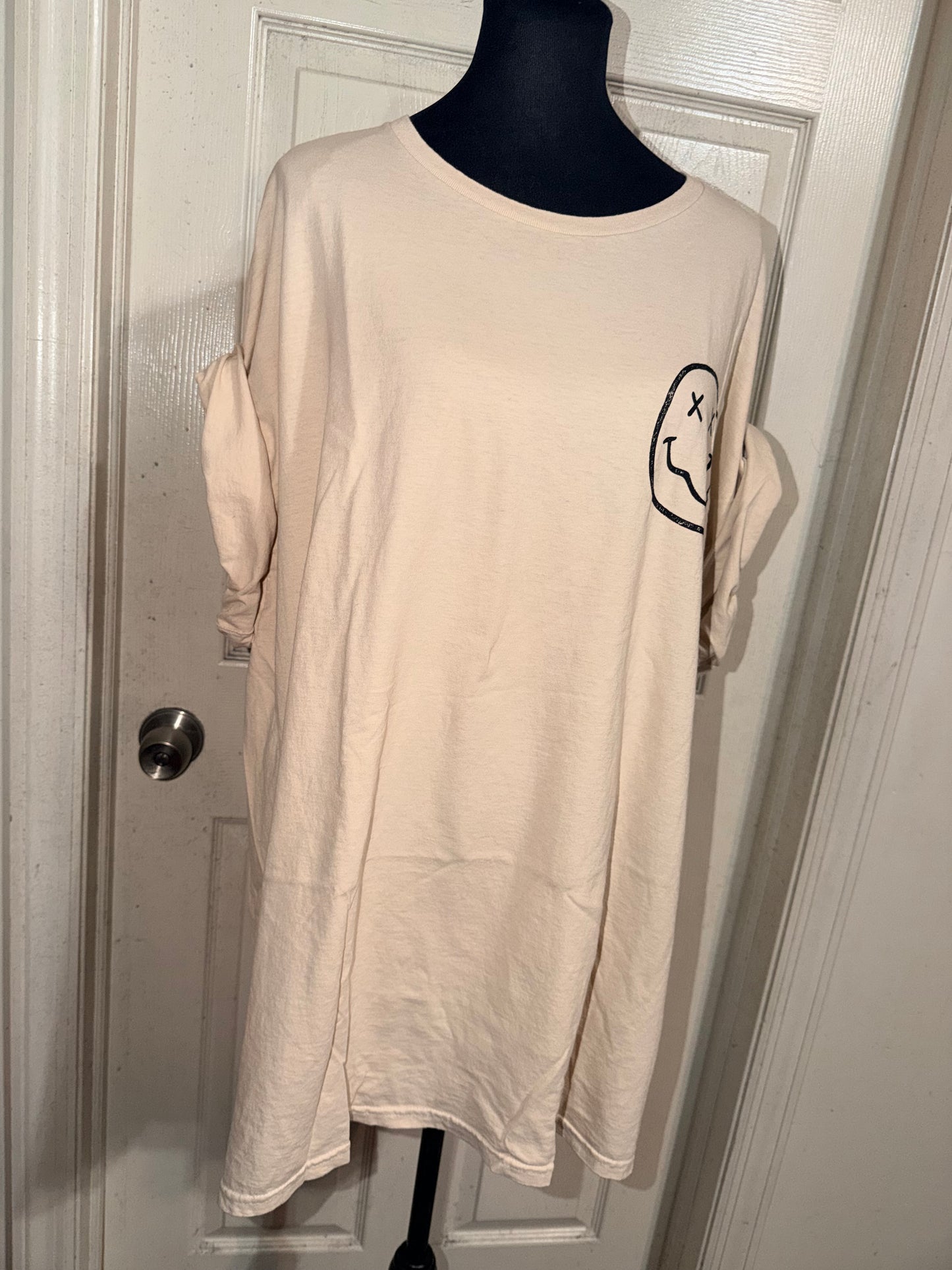 Nirvana Double Sided Oversized Distressed Tee