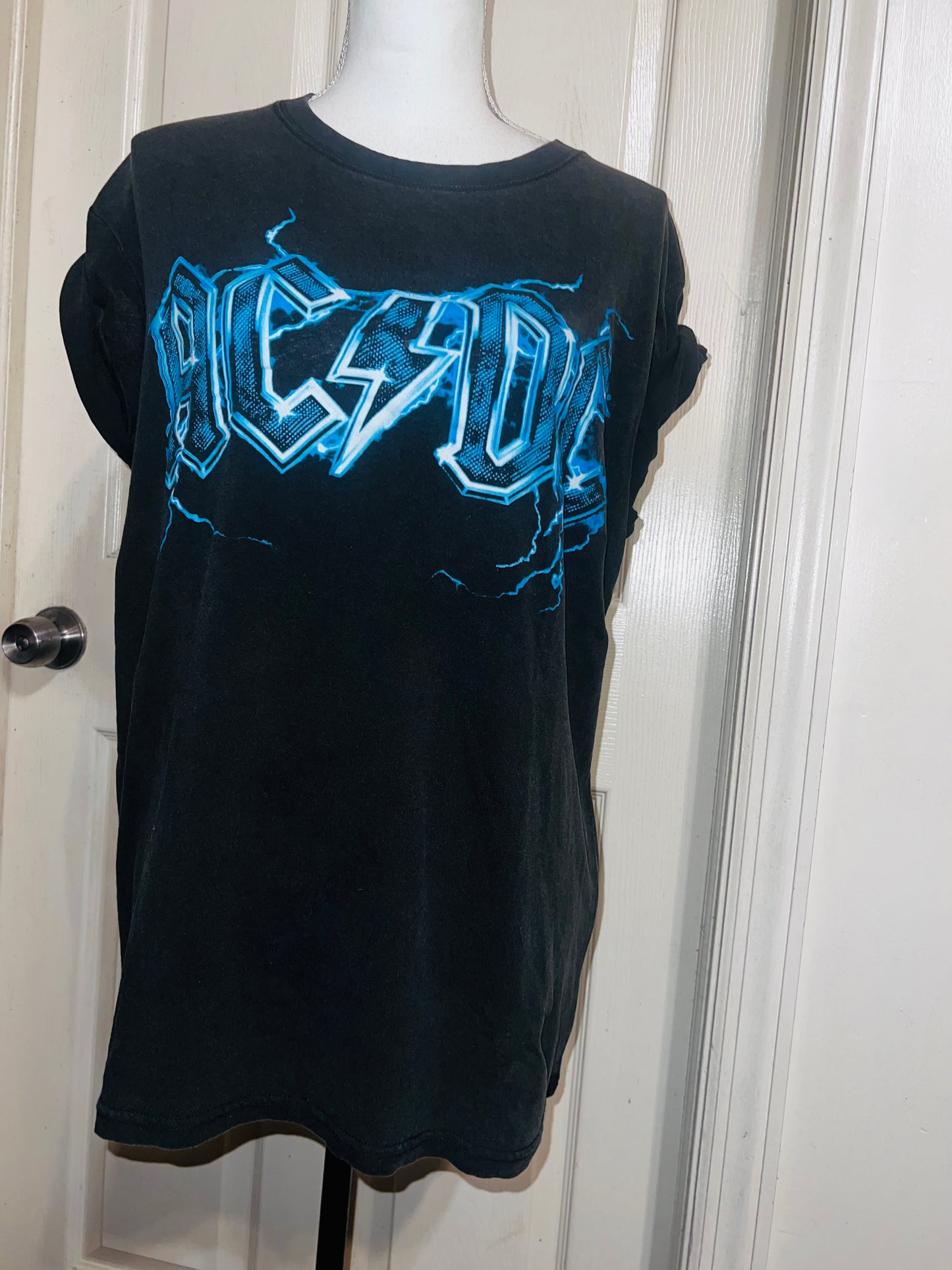 AC/DC Double Sided Oversized Distressed Tee