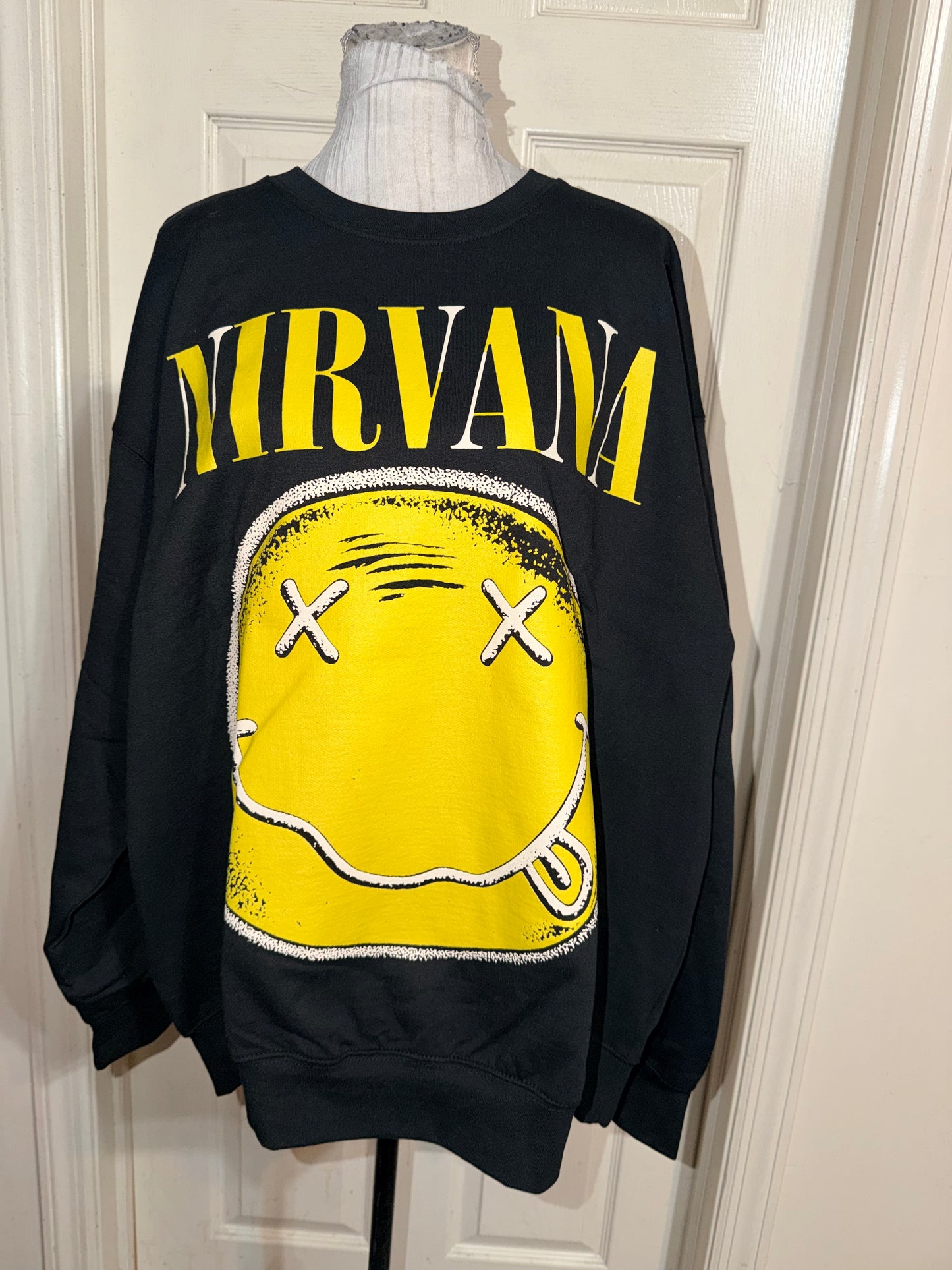 Nirvana Oversized Distressed Sweatshirt