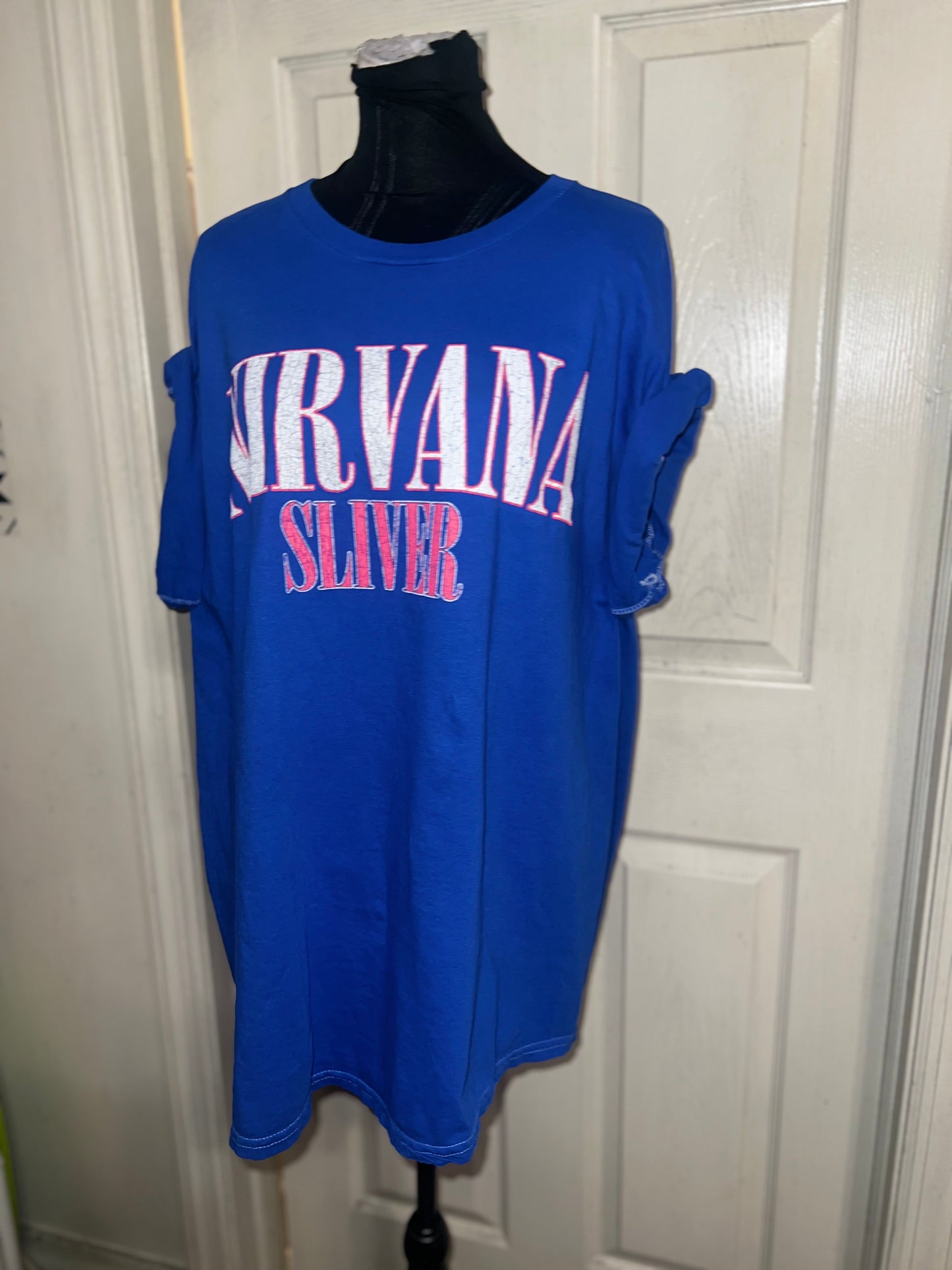 Nirvana Double Sided Oversized Distressed Tee