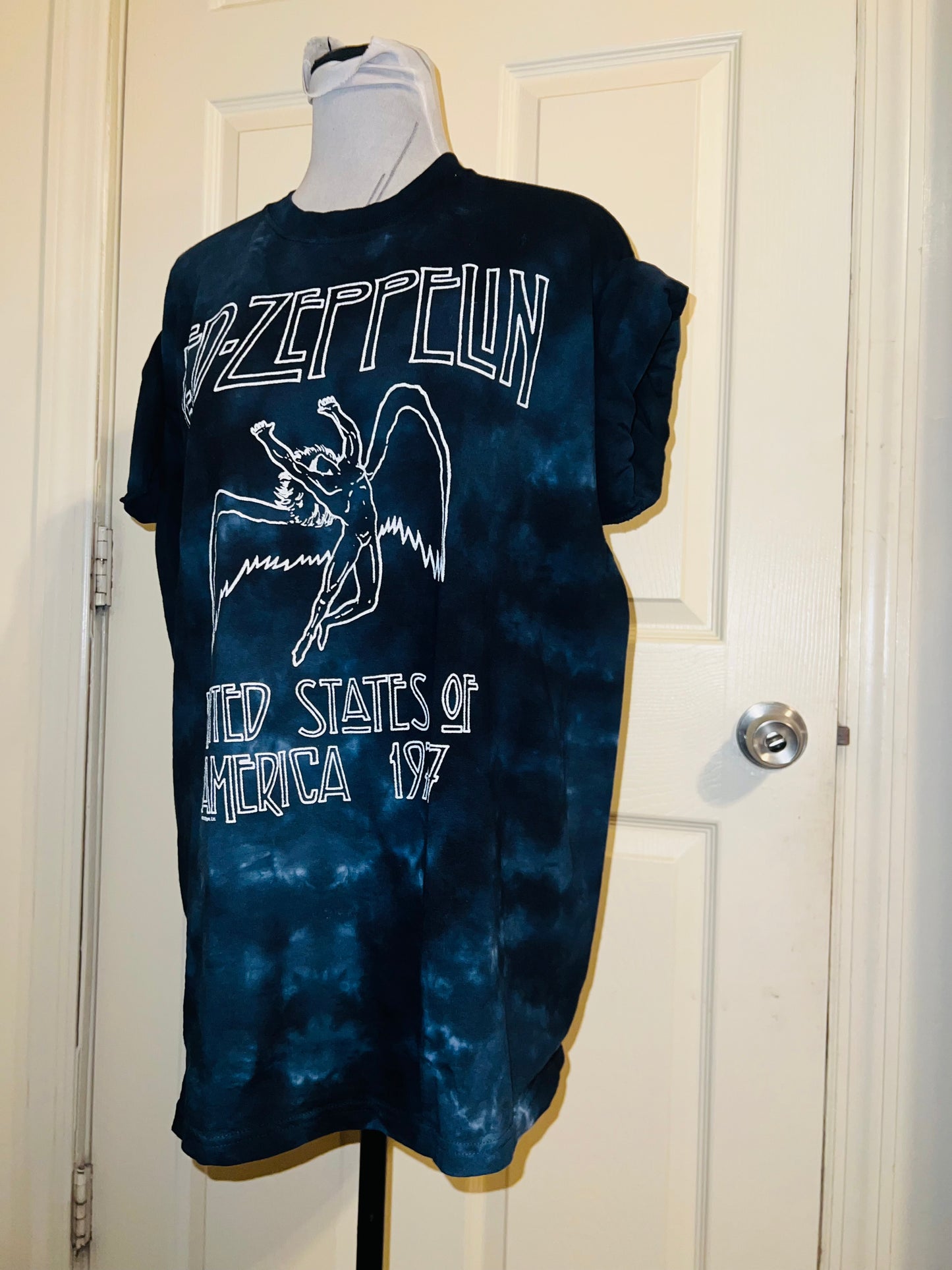 Led Zeppelin Tie Dye Oversized Distressed Tee