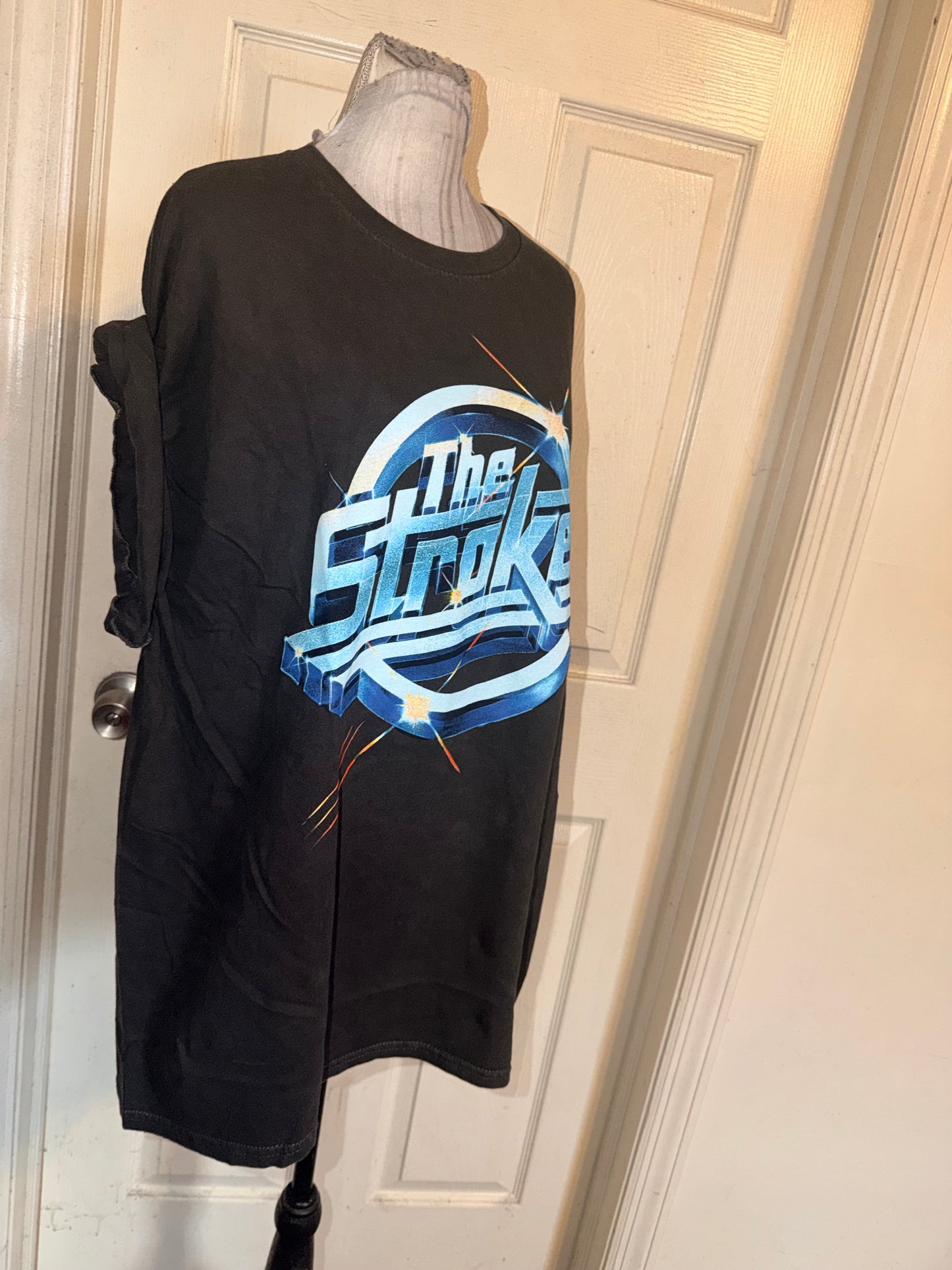 The Strokes Double Sided Oversized Distressed Tee