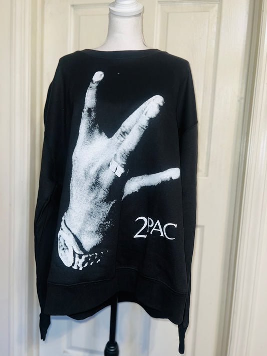 2Pac Oversized Distressed Sweatshirt