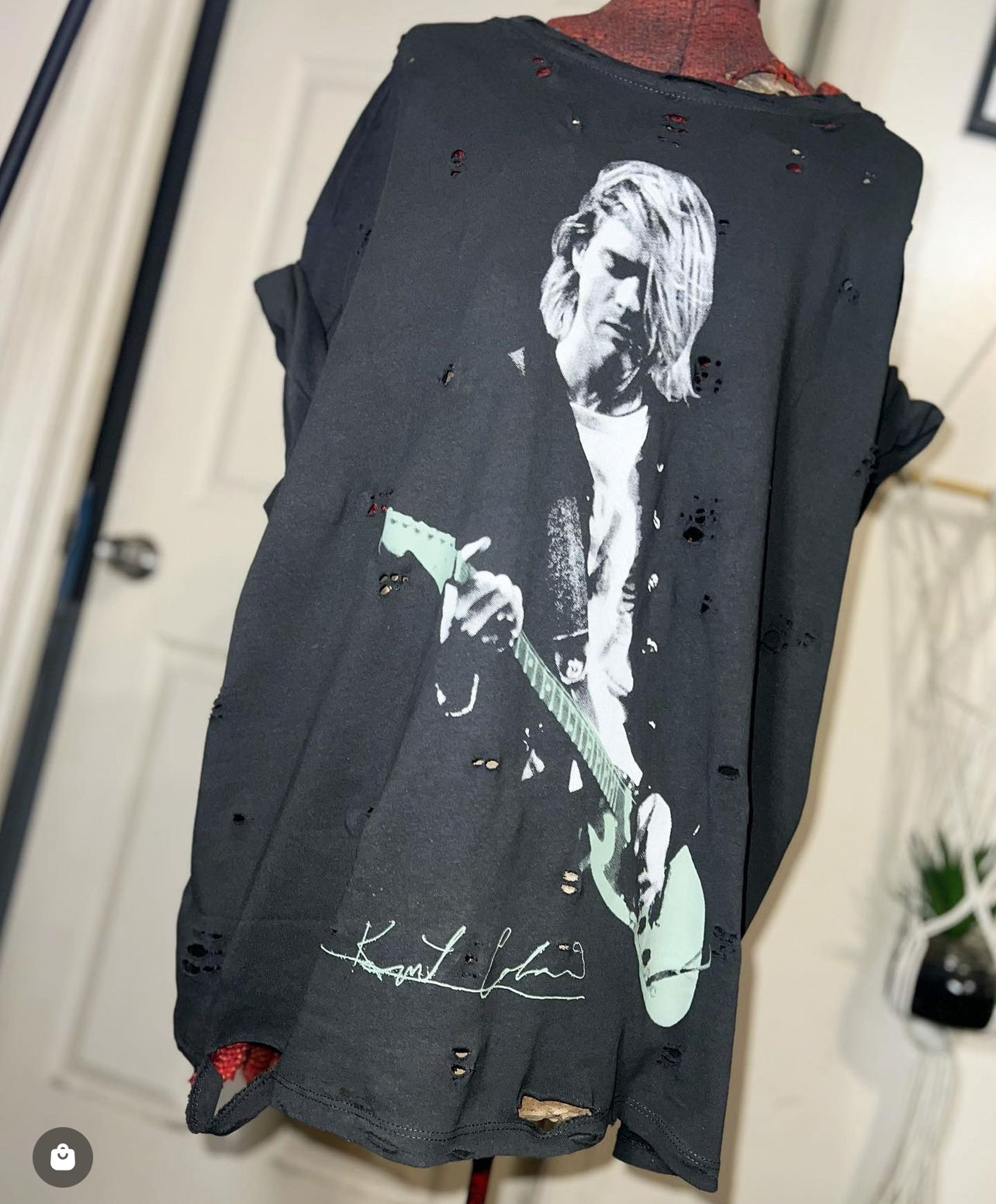Kurt Cobain Oversized Distressed Tee
