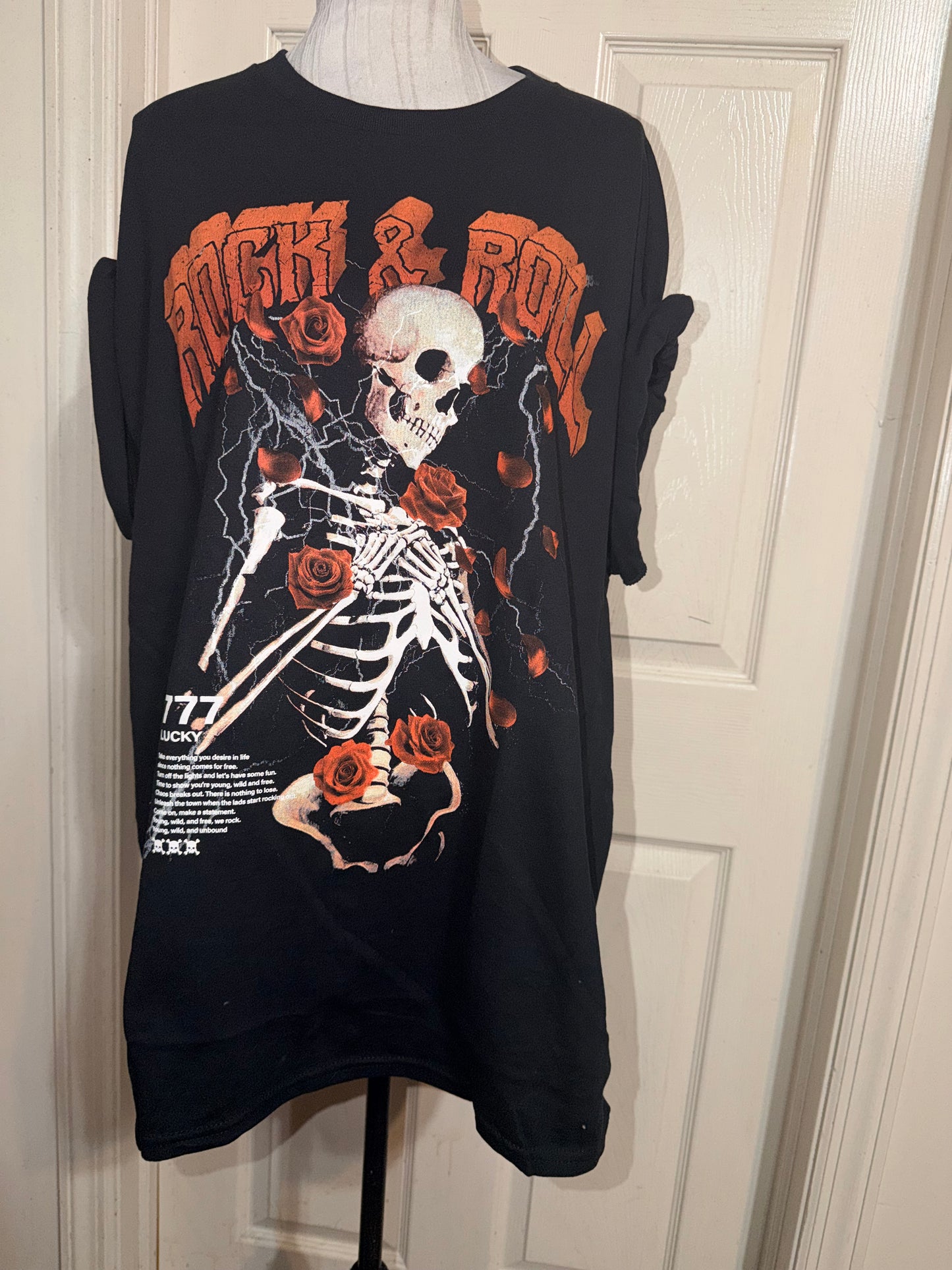 Rock n’ Roll Graphic Oversized Distressed Tee