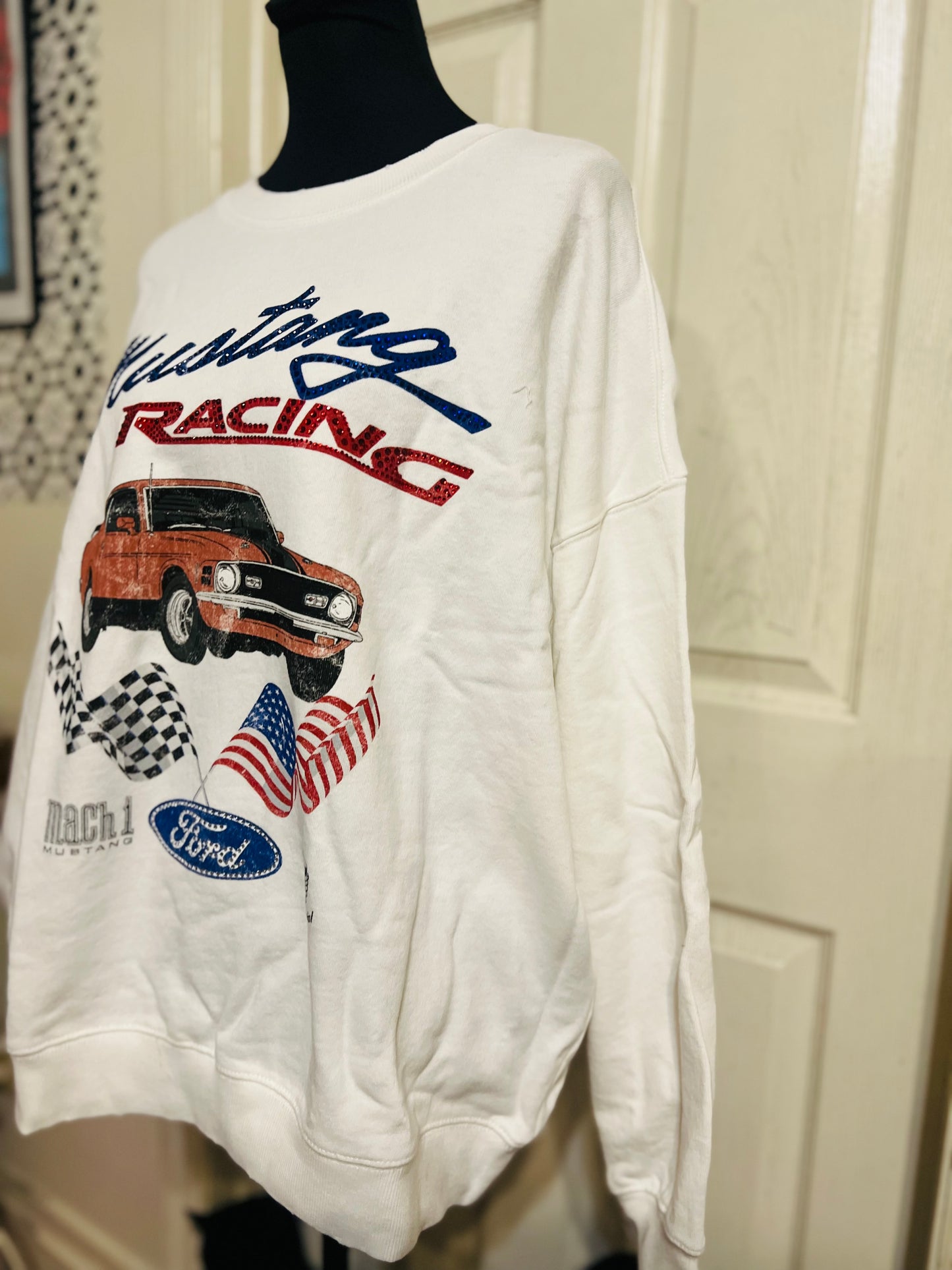 Ford Mustang Oversized Distressed Sweatshirt