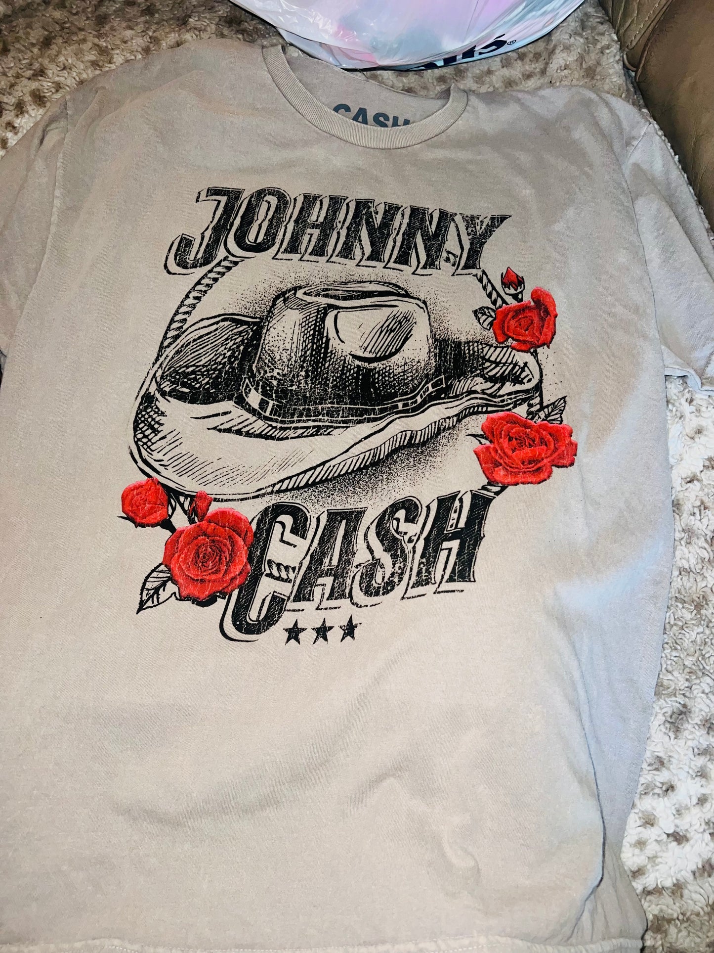 Johnny Cash Oversized Distressed Tee