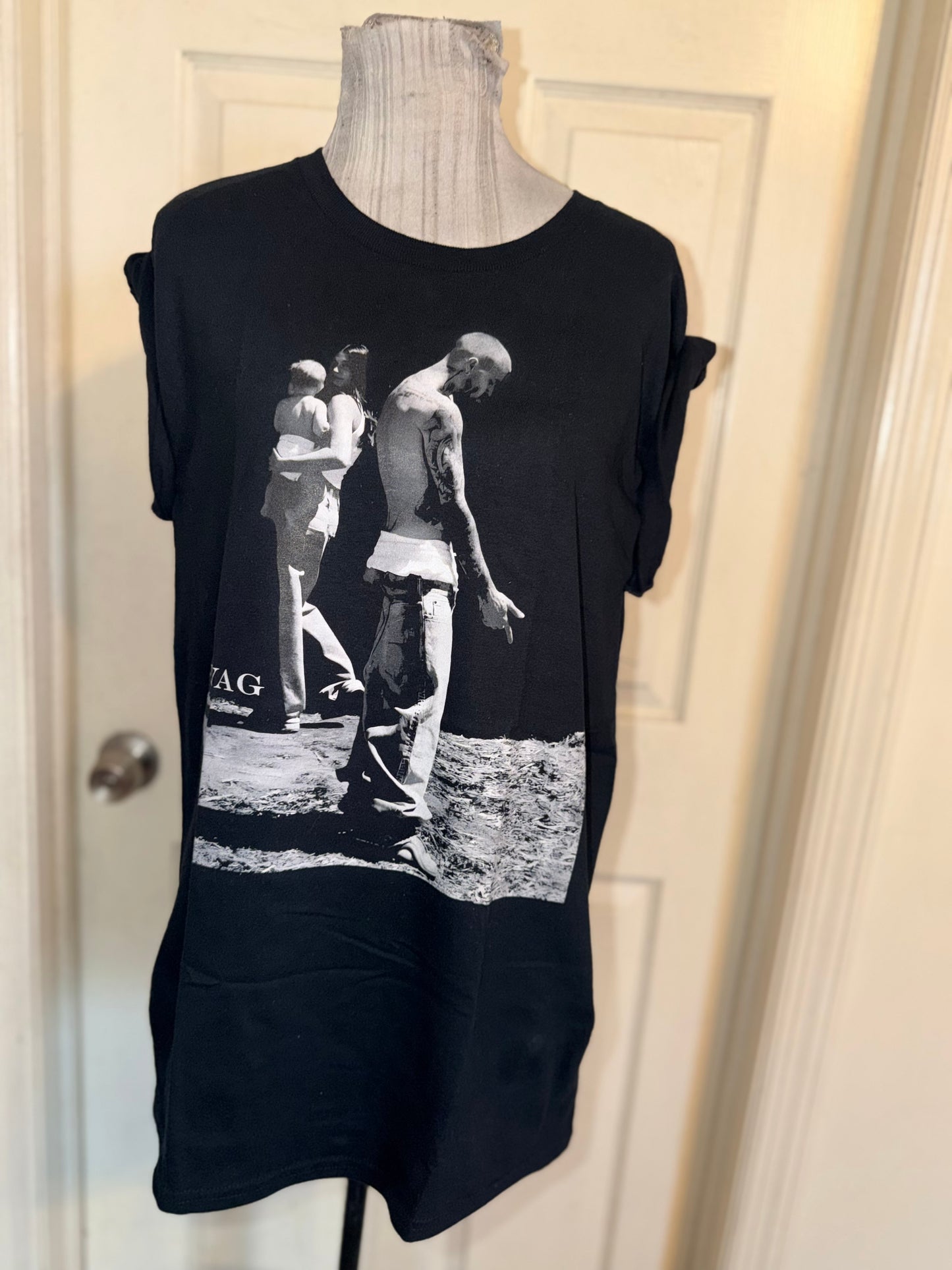 Justin Bieber Double Sided Oversized Distressed Tee