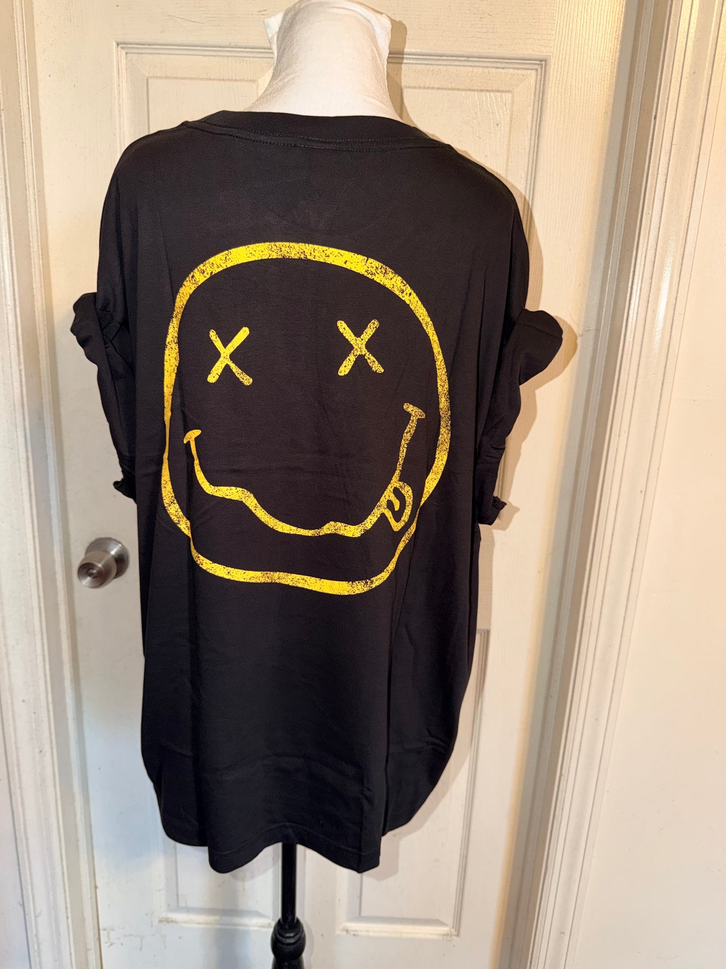 Nirvana Double Sided Oversized Distressed Tee