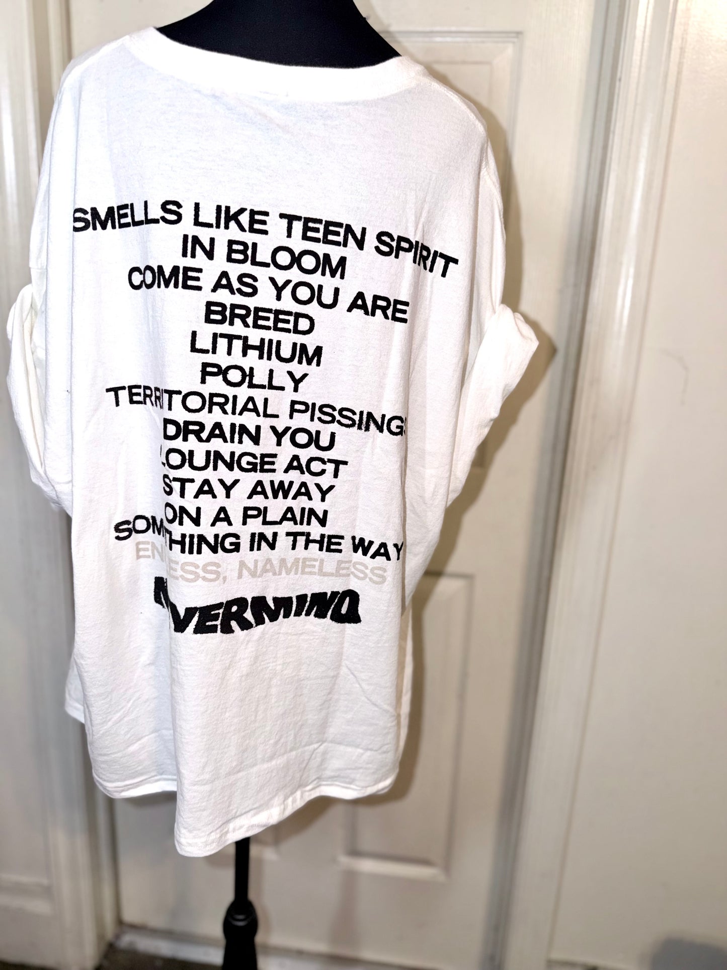 Nirvana Double Sided Oversized Distressed Tee