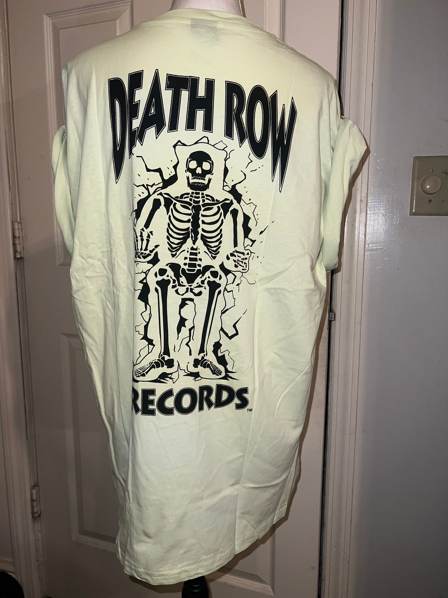 Death Row Records Double Sided Oversized Distressed Tee