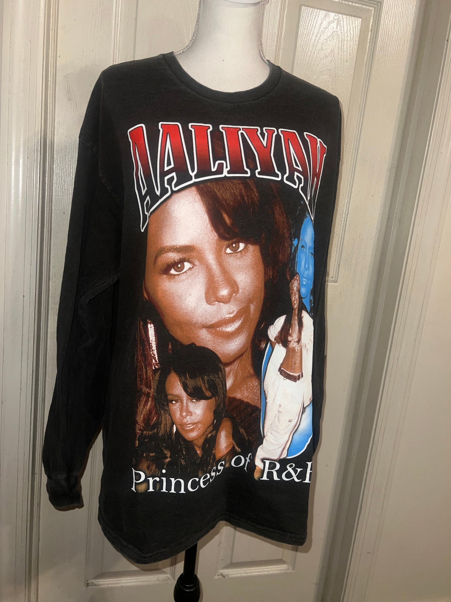 Aaliyah Oversized Distressed Long Sleeve Tee