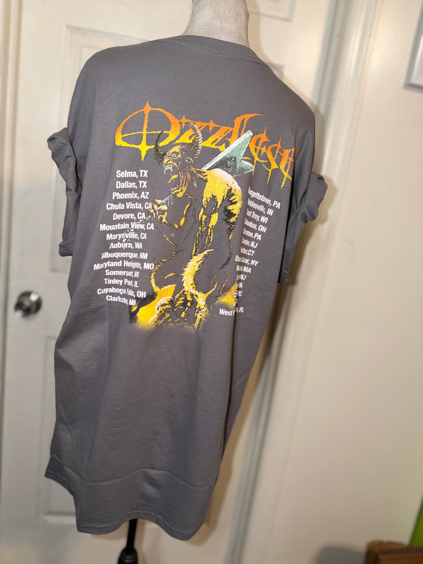 Ozzy Osbourne Ozzfest Double Sided Oversized Distressed Tee