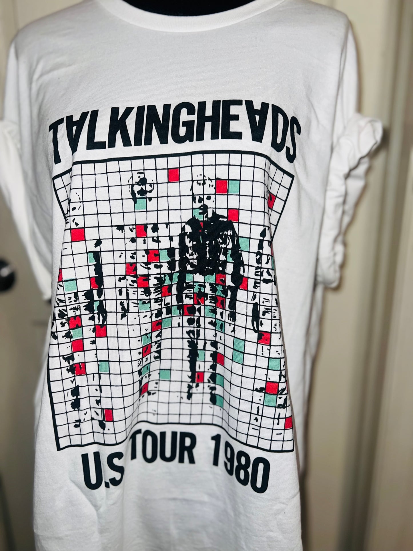 Talking Heads Double Sided Oversized Distressed Tee