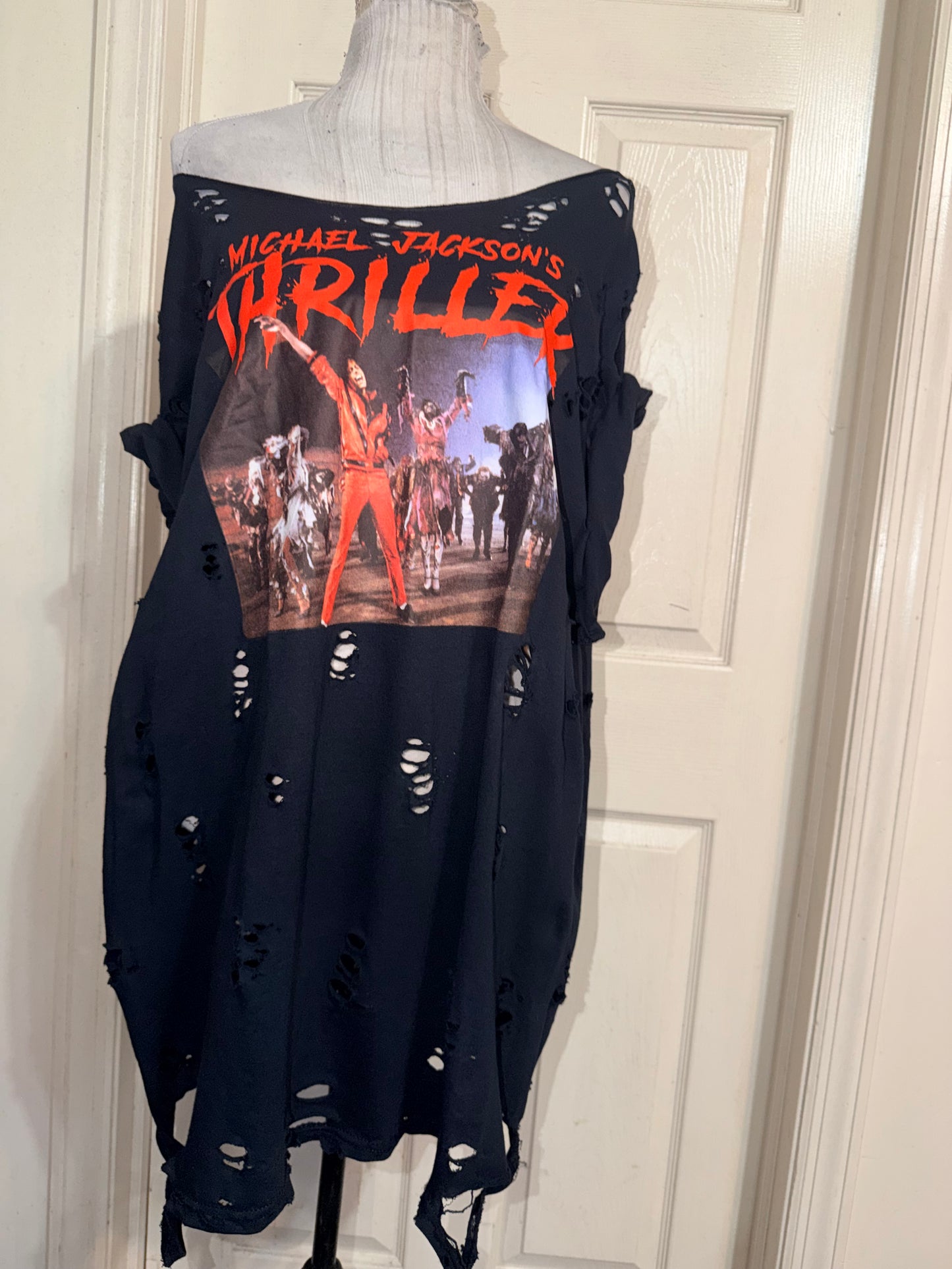 Michael Jackson Thriller Oversized Distressed Tee