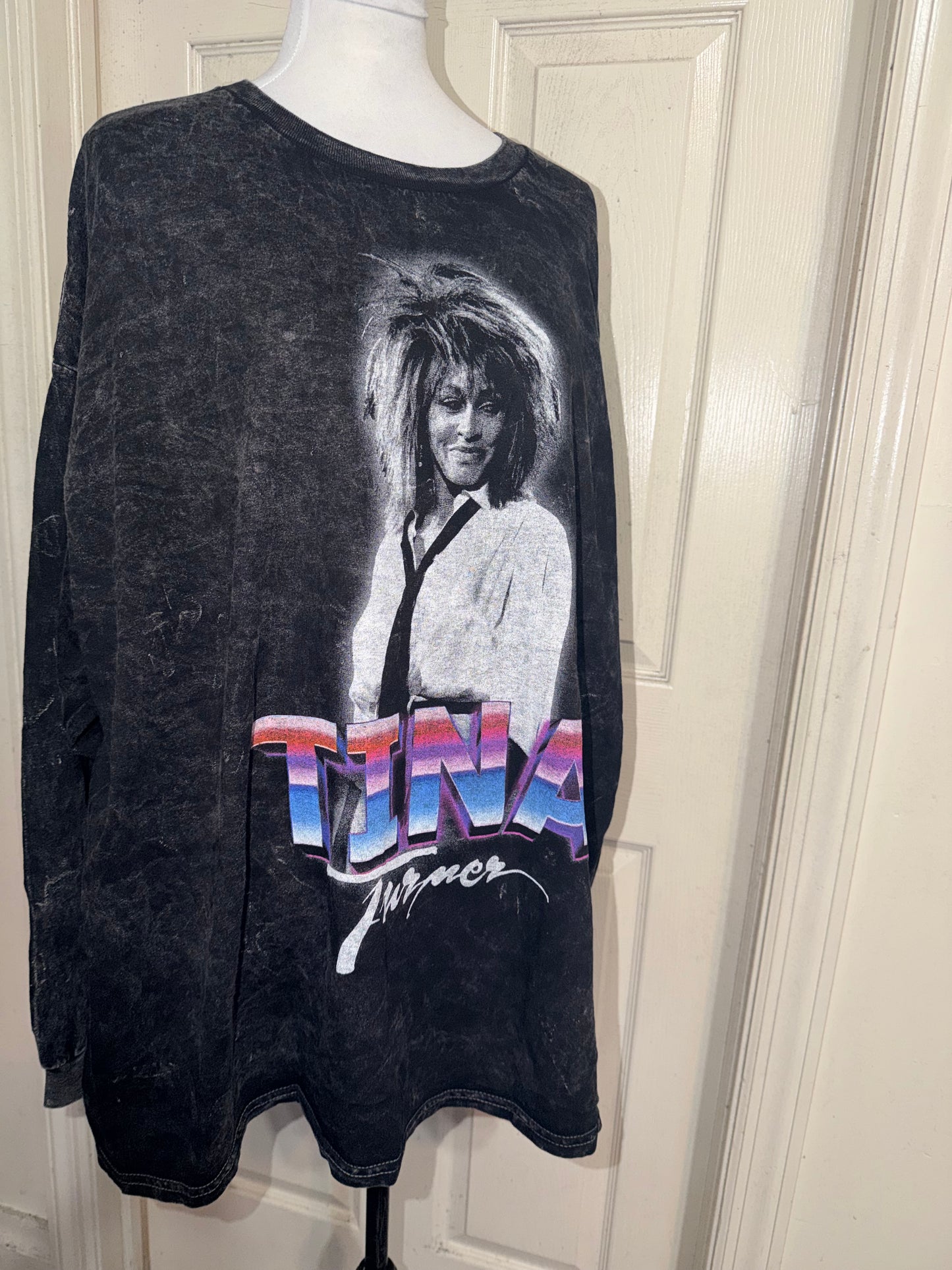 Tina Turner Oversized Distressed Long Sleeve Tee