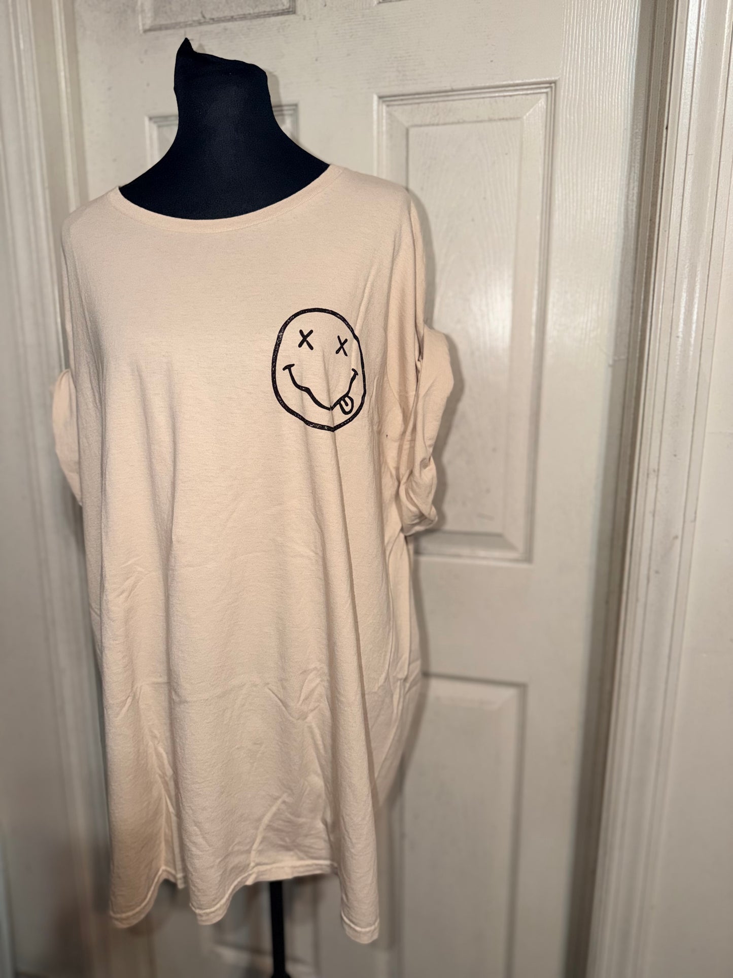 Nirvana Double Sided Oversized Distressed Tee