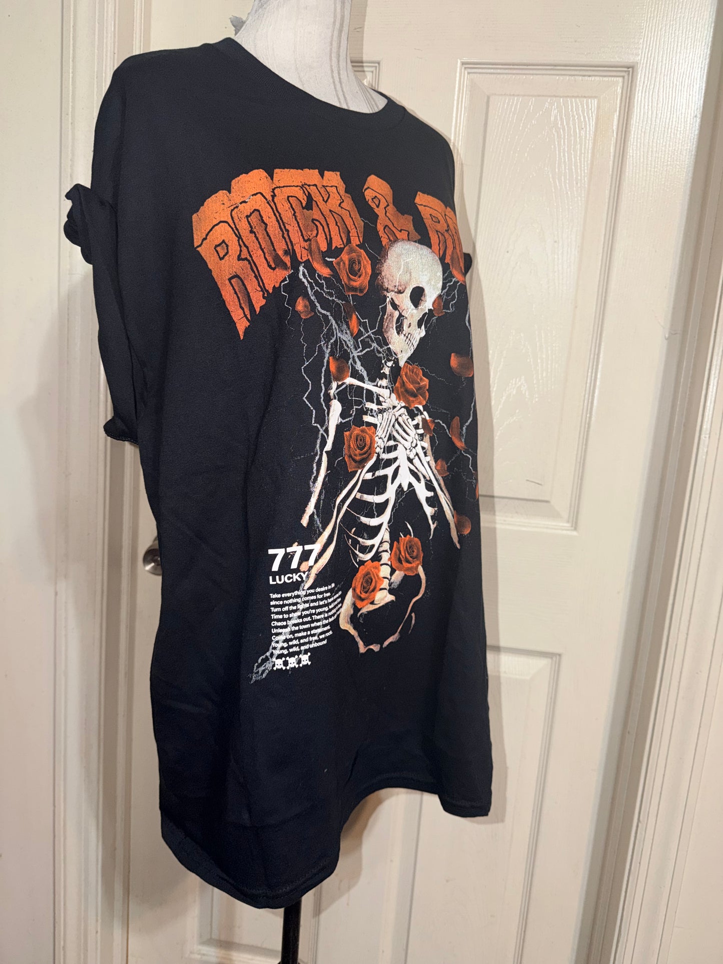 Rock n’ Roll Graphic Oversized Distressed Tee