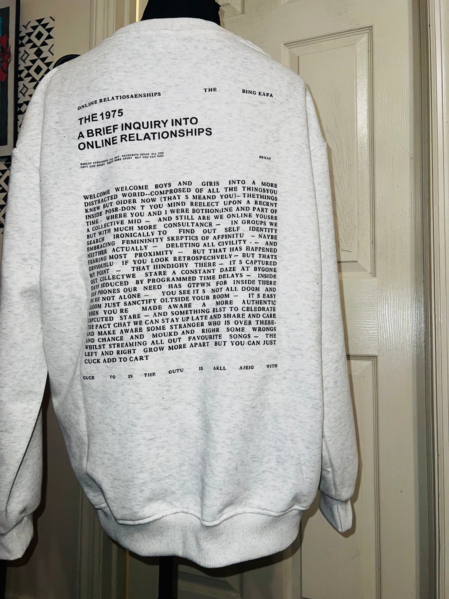 The 1975 ABIIOR Double Sided Oversized Distressed Sweatshirt