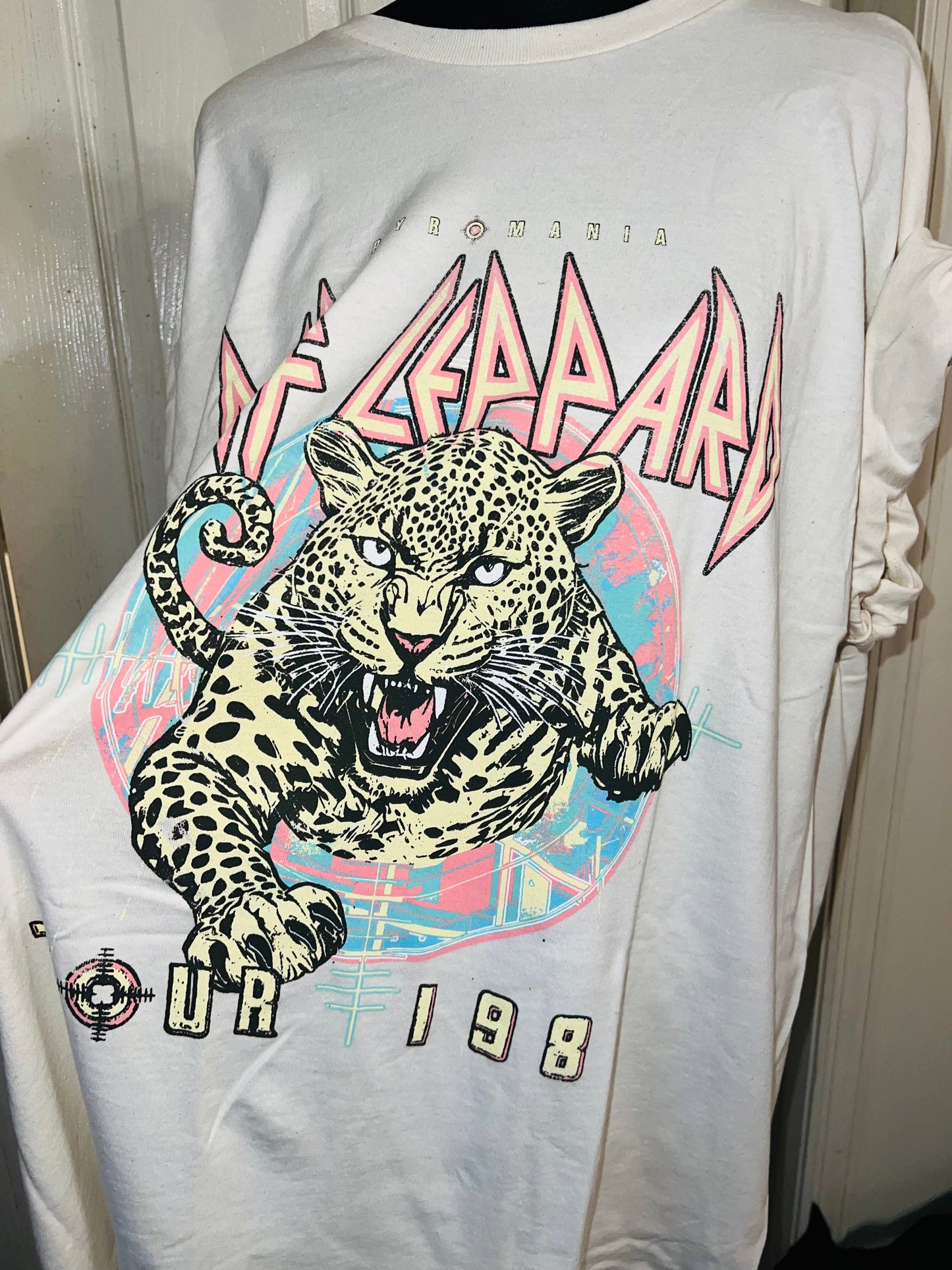 Def Leppard Double Sided Oversized Distressed Tee