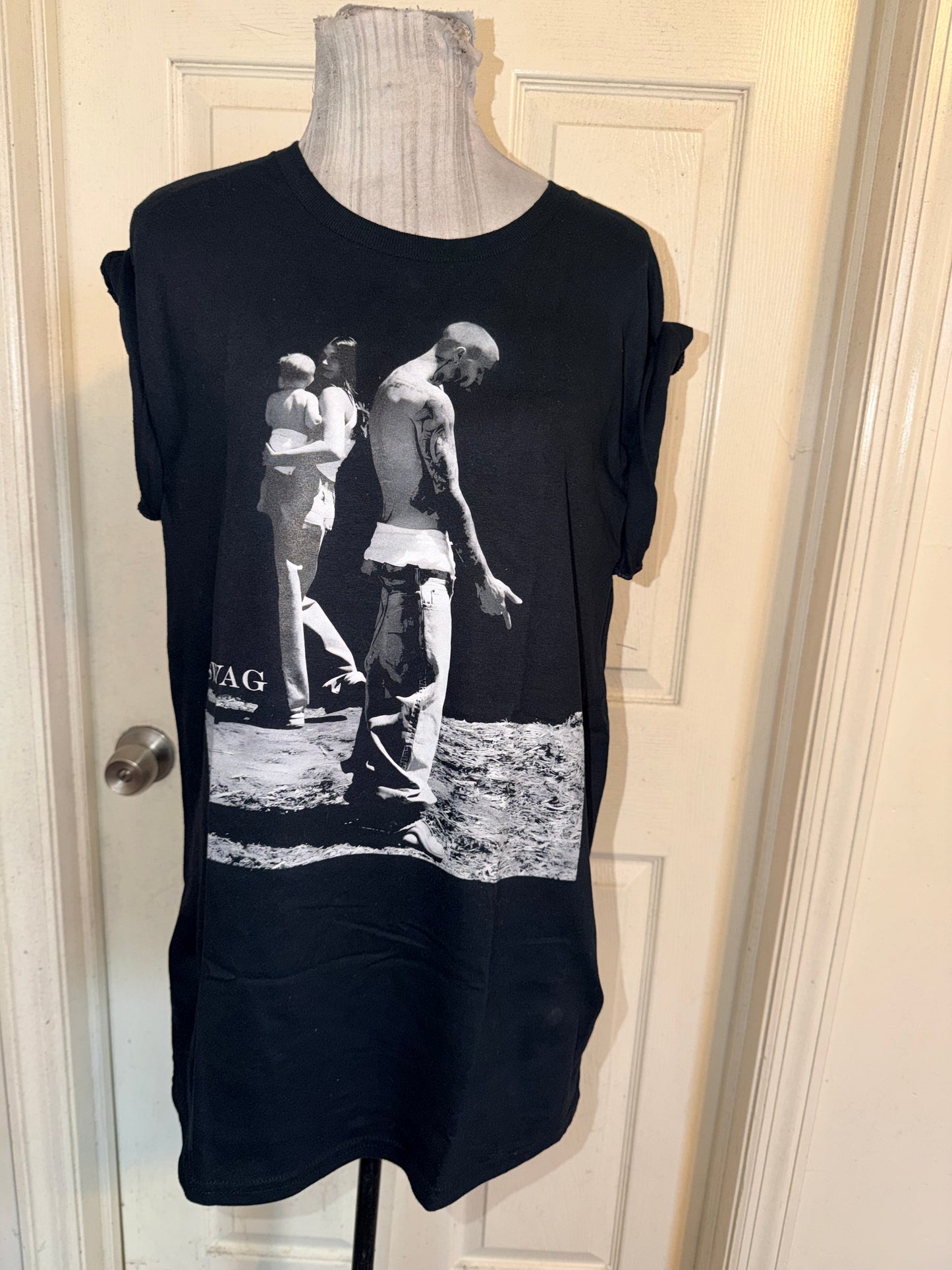 Justin Bieber Double Sided Oversized Distressed Tee