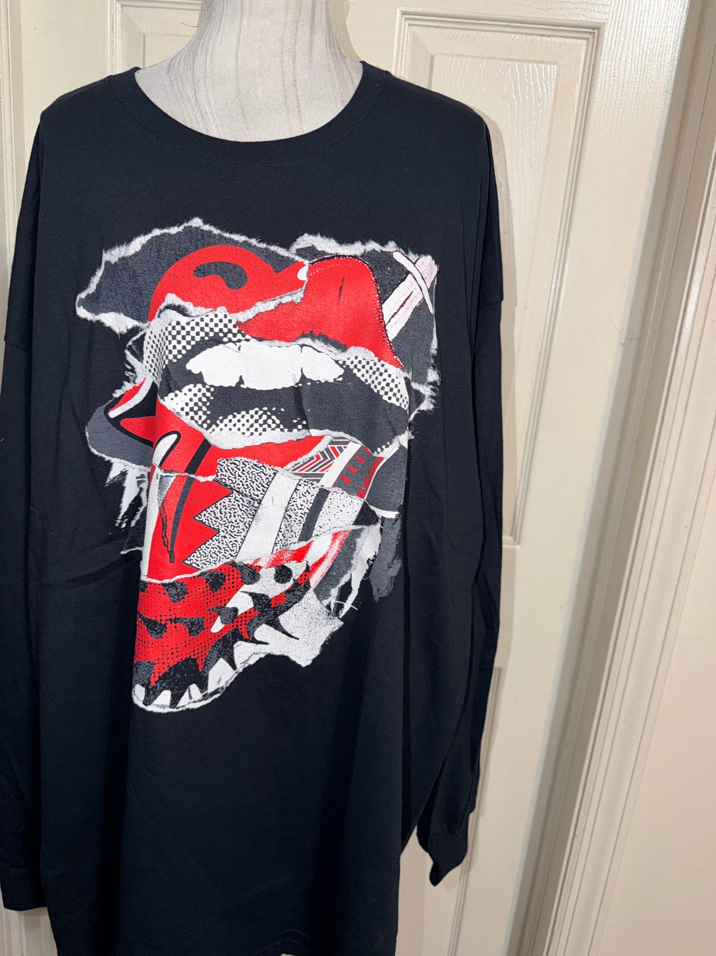 The Rolling Stones Oversized Distressed Long Sleeve Tee
