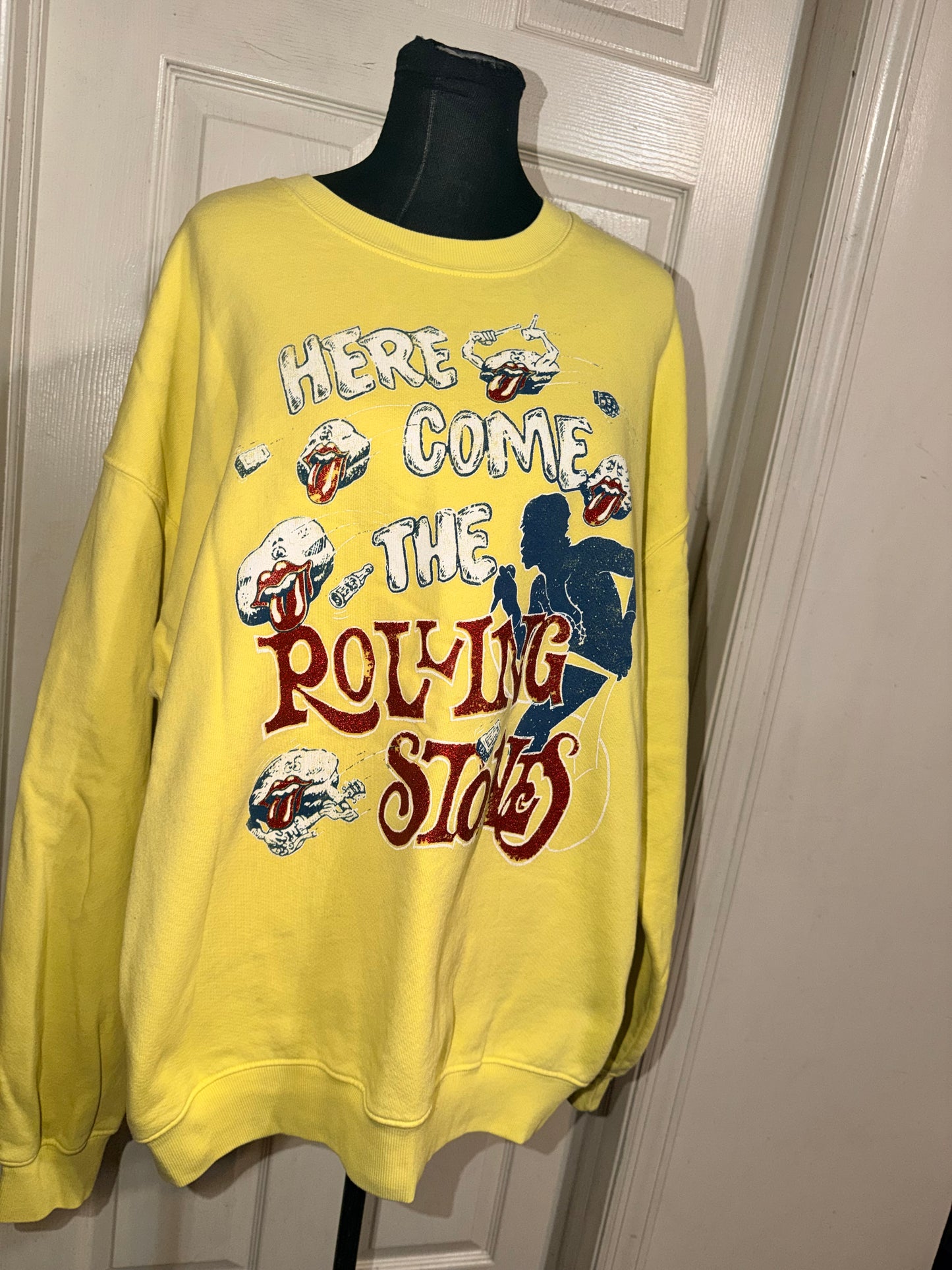 The Rolling Stones Oversized Distressed Sweatshirt