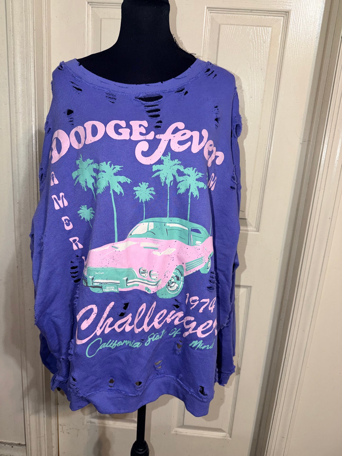 Dodge Challenger Oversize Distressed Sweatshirt