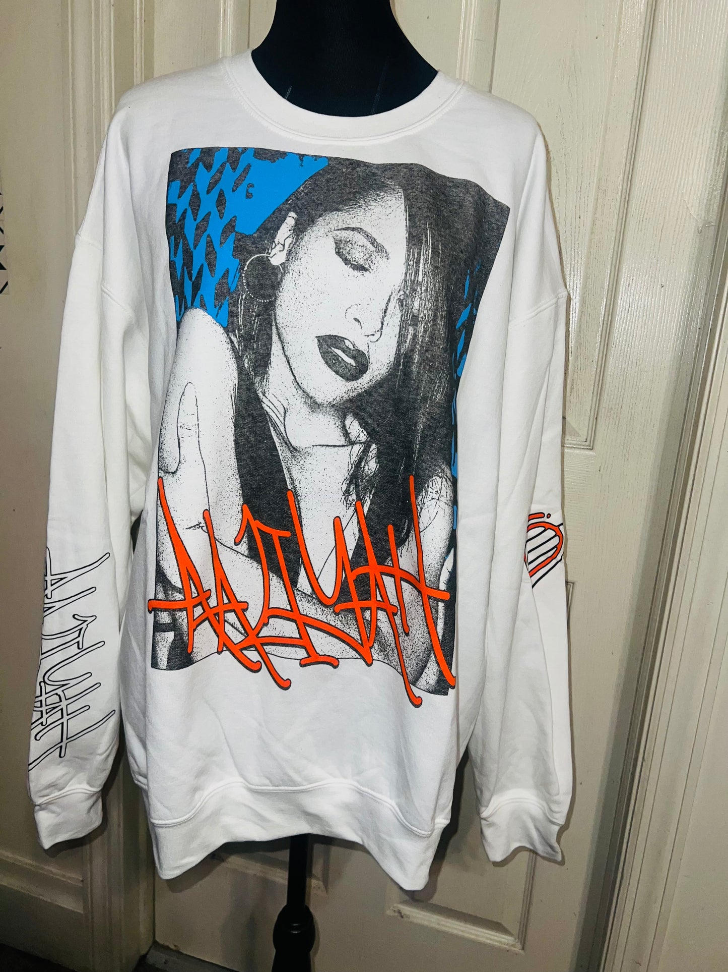 Aaliyah Oversized Distressed Sweatshirt