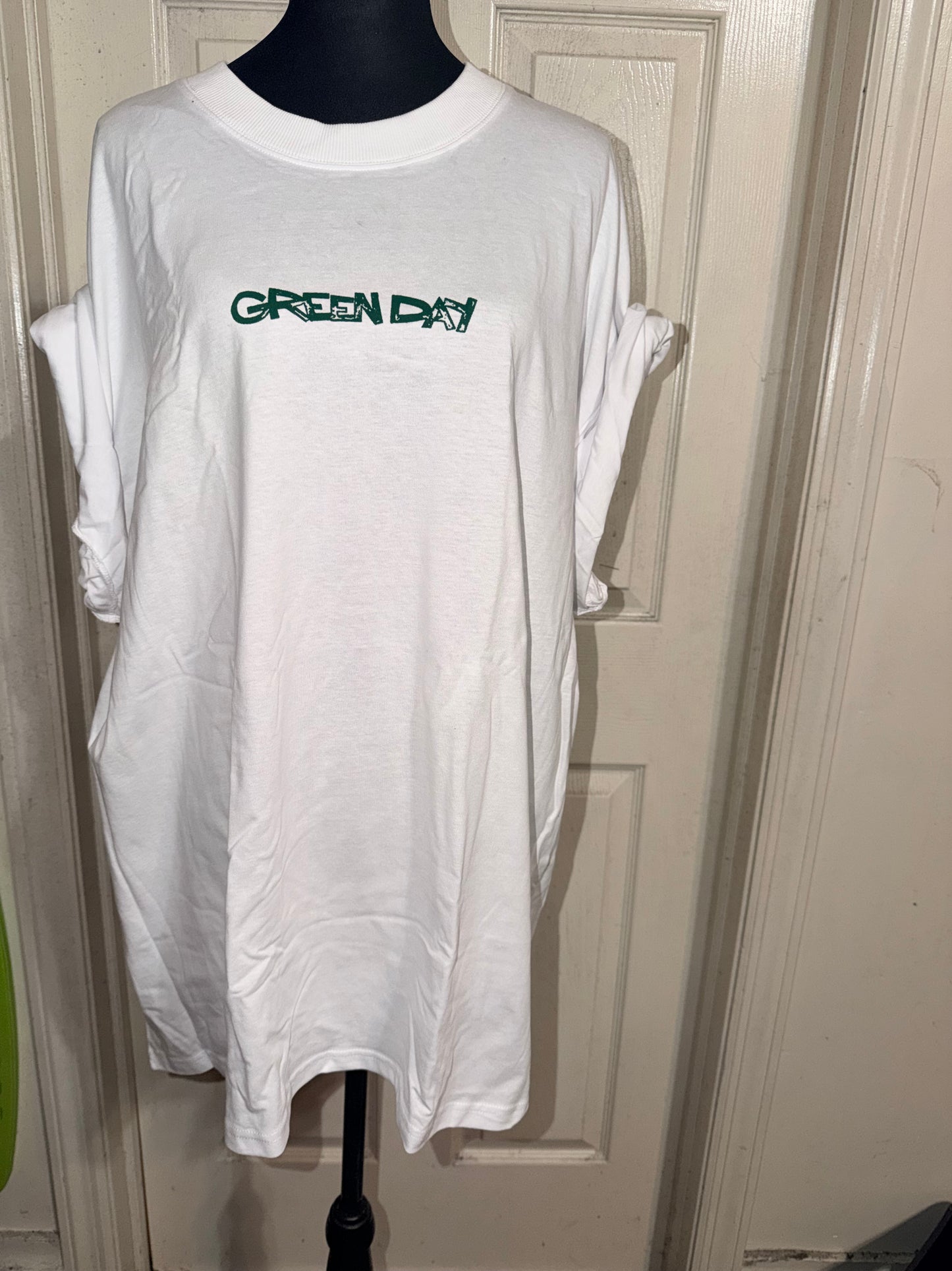Green Day Double Sided Oversized Distressed Tee