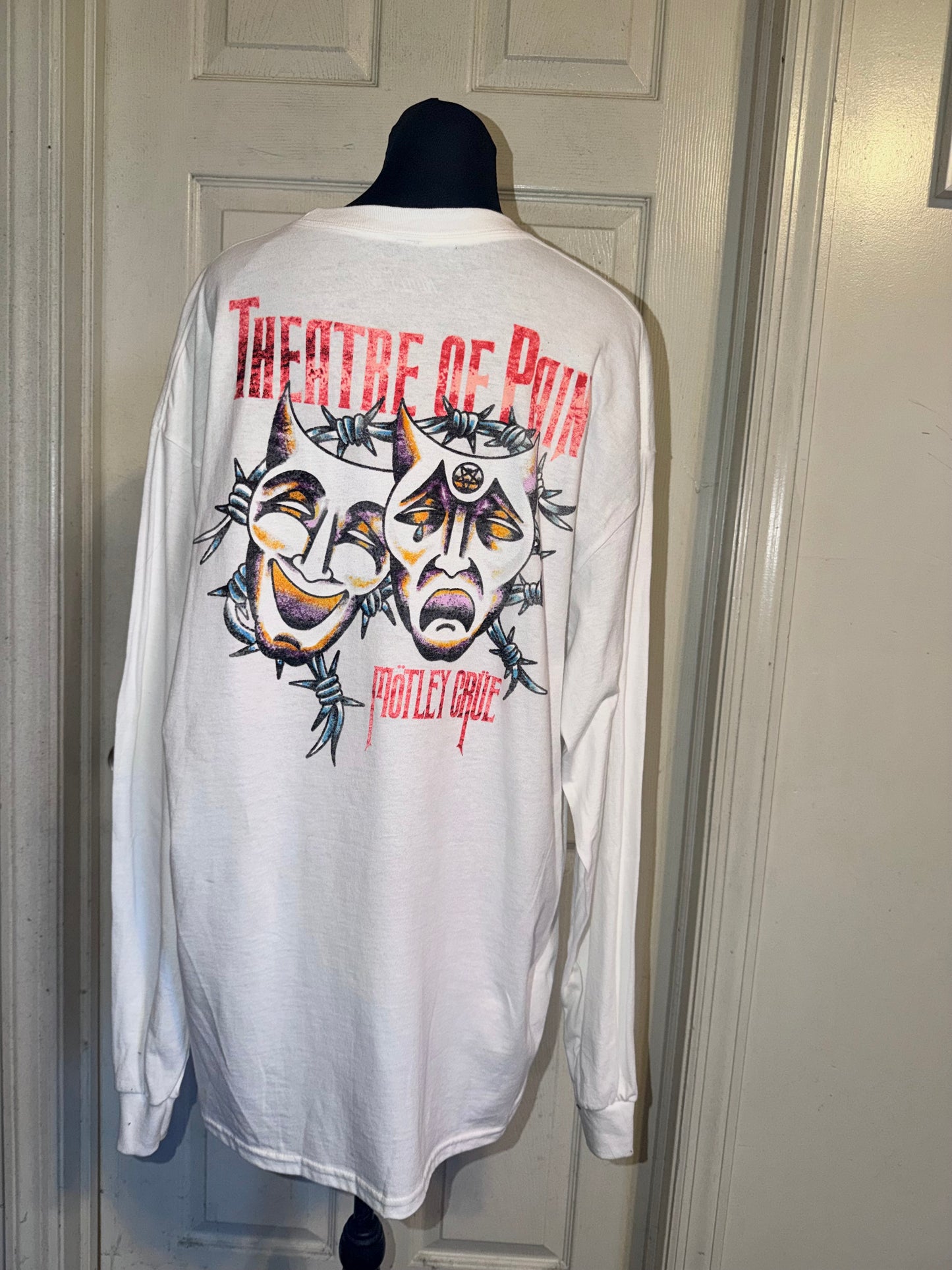 Motley Crue Double Sided Oversized Distressed Long Sleeve Tee