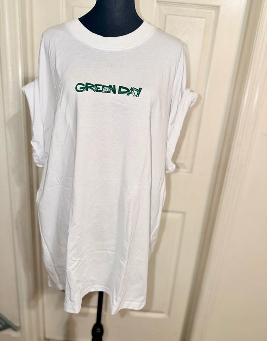 Green Day Double Sided Oversized Distressed Tee