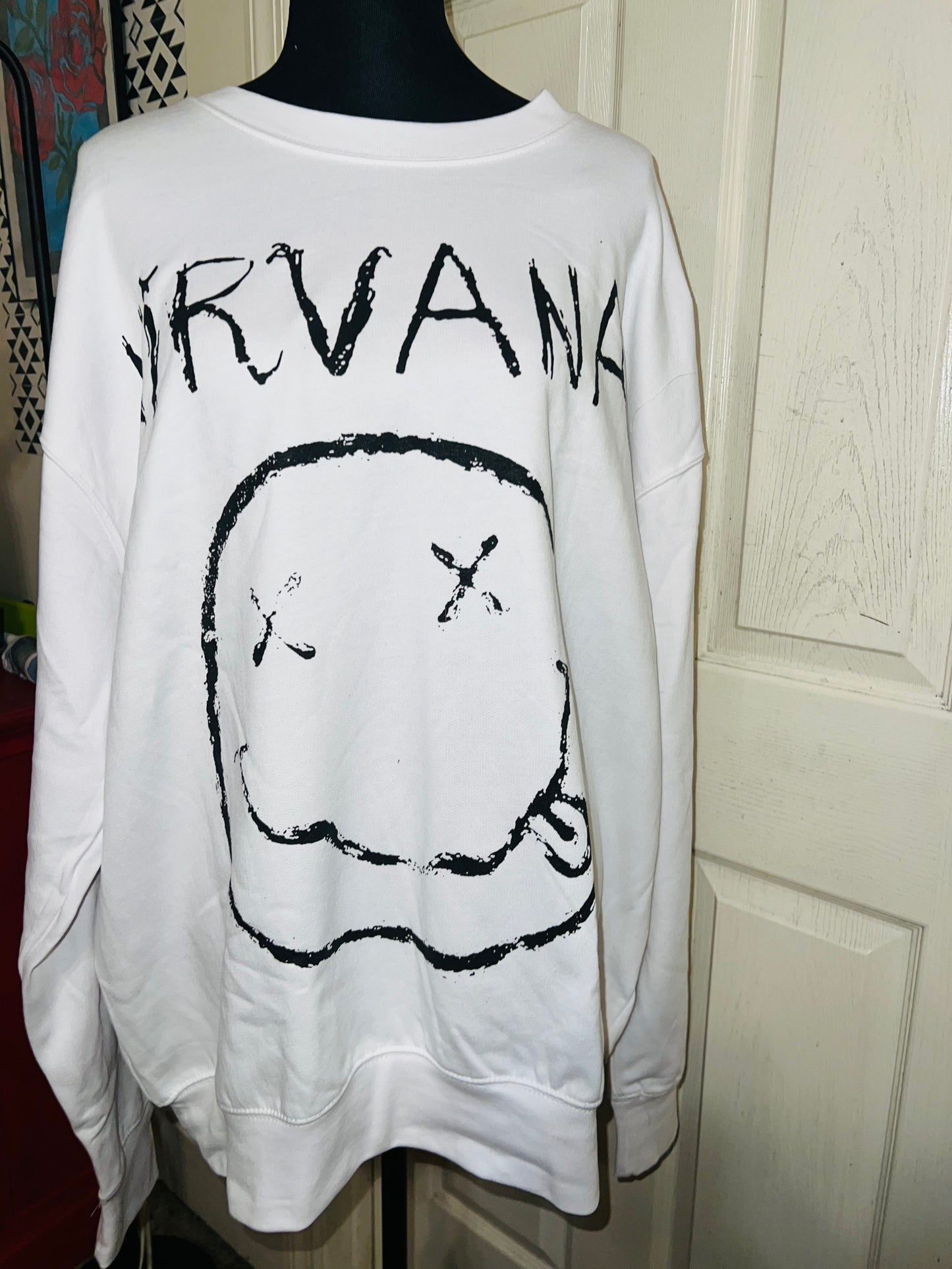 Nirvana Oversized Distressed Sweatshirt