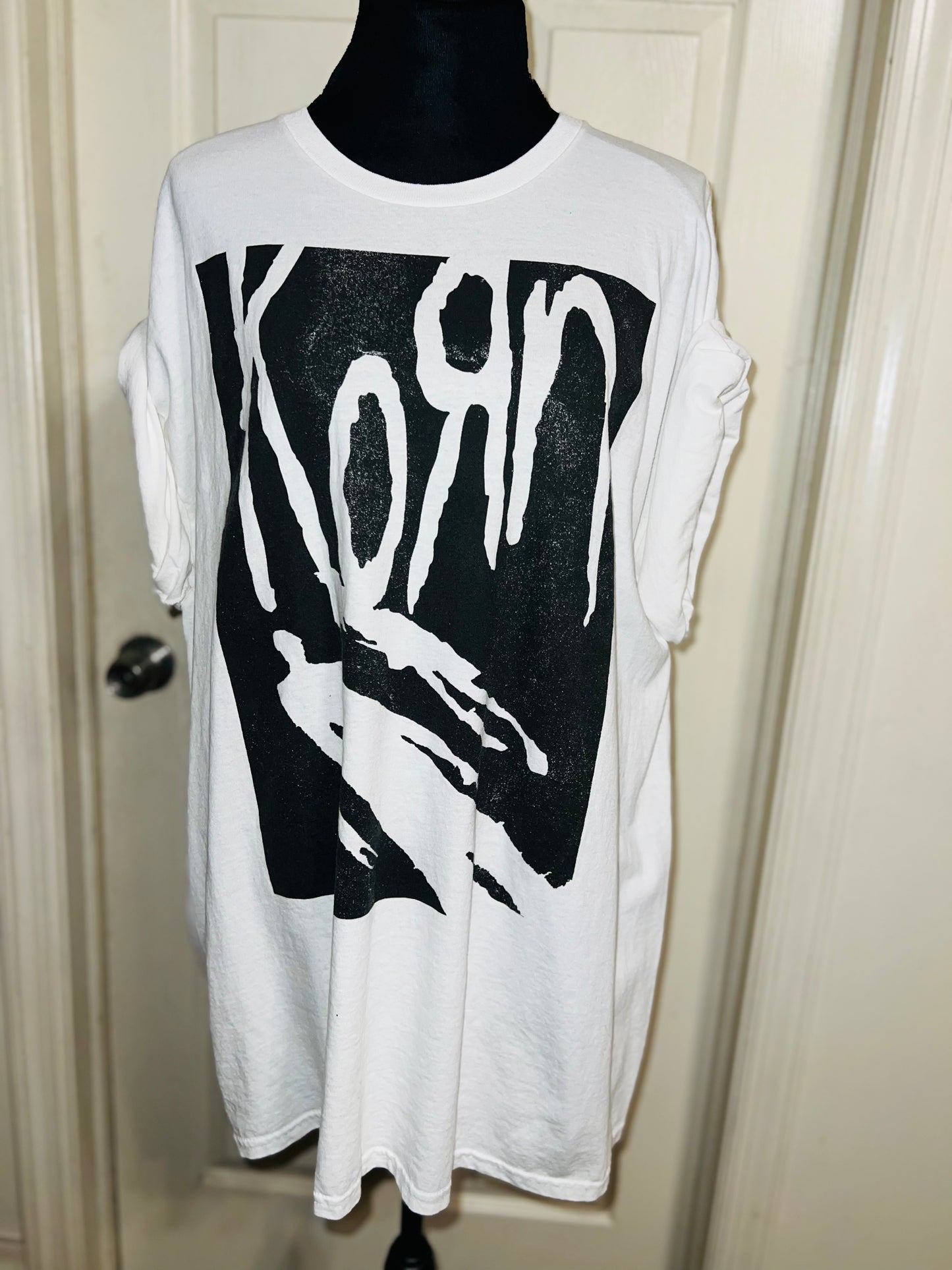 Korn Oversized Distressed T-Shirt