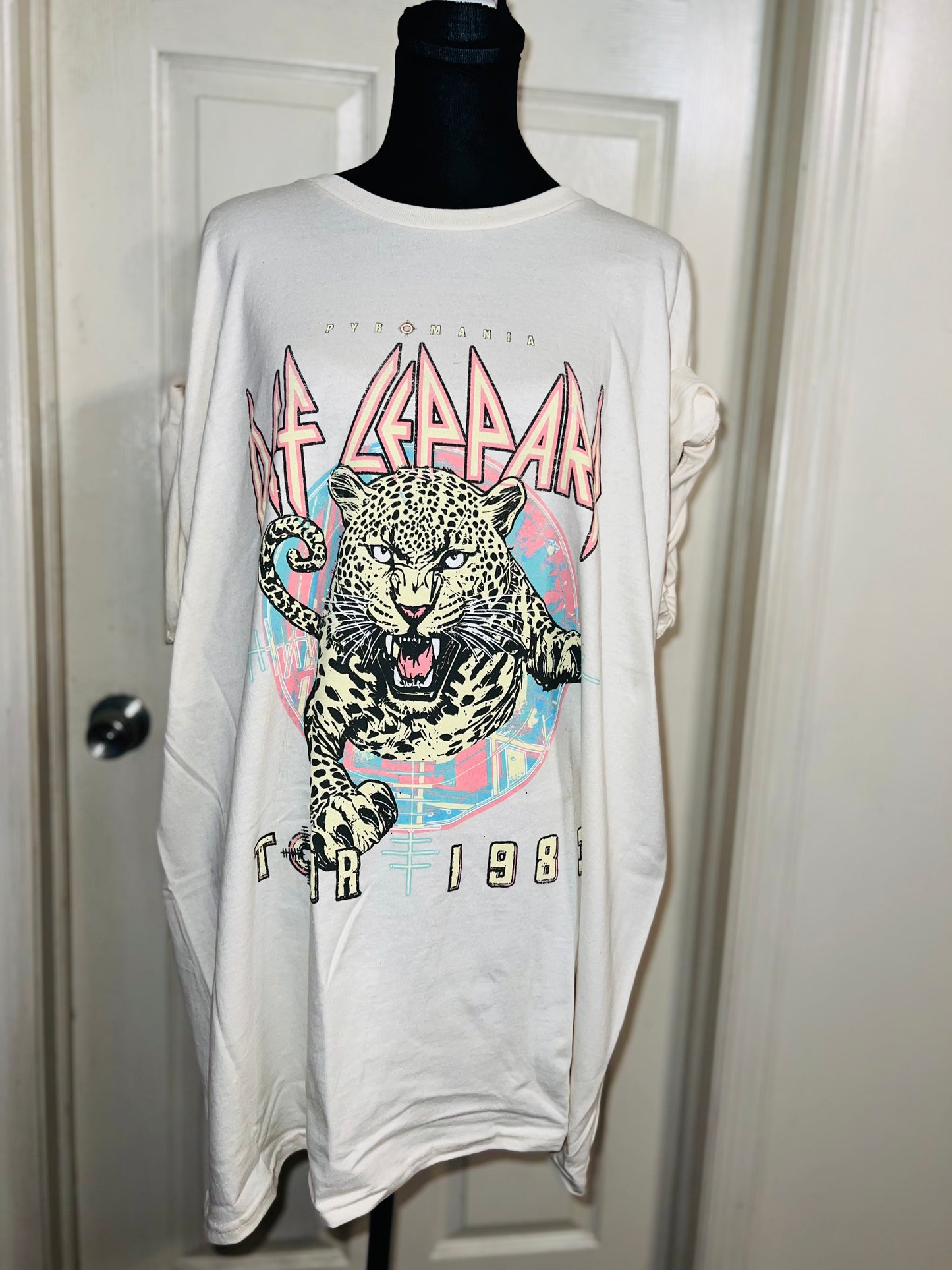 Def Leppard Double Sided Oversized Distressed Tee