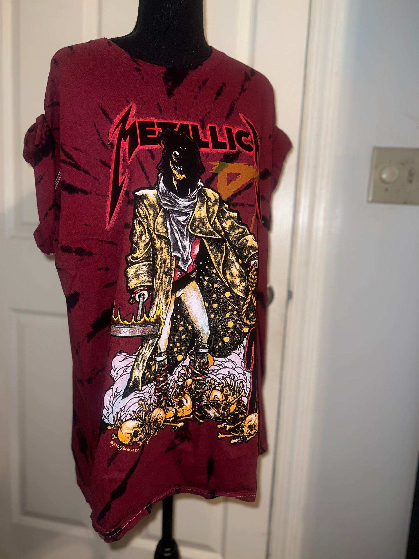 Metallica Tie Dye Double Sided Oversized Tee