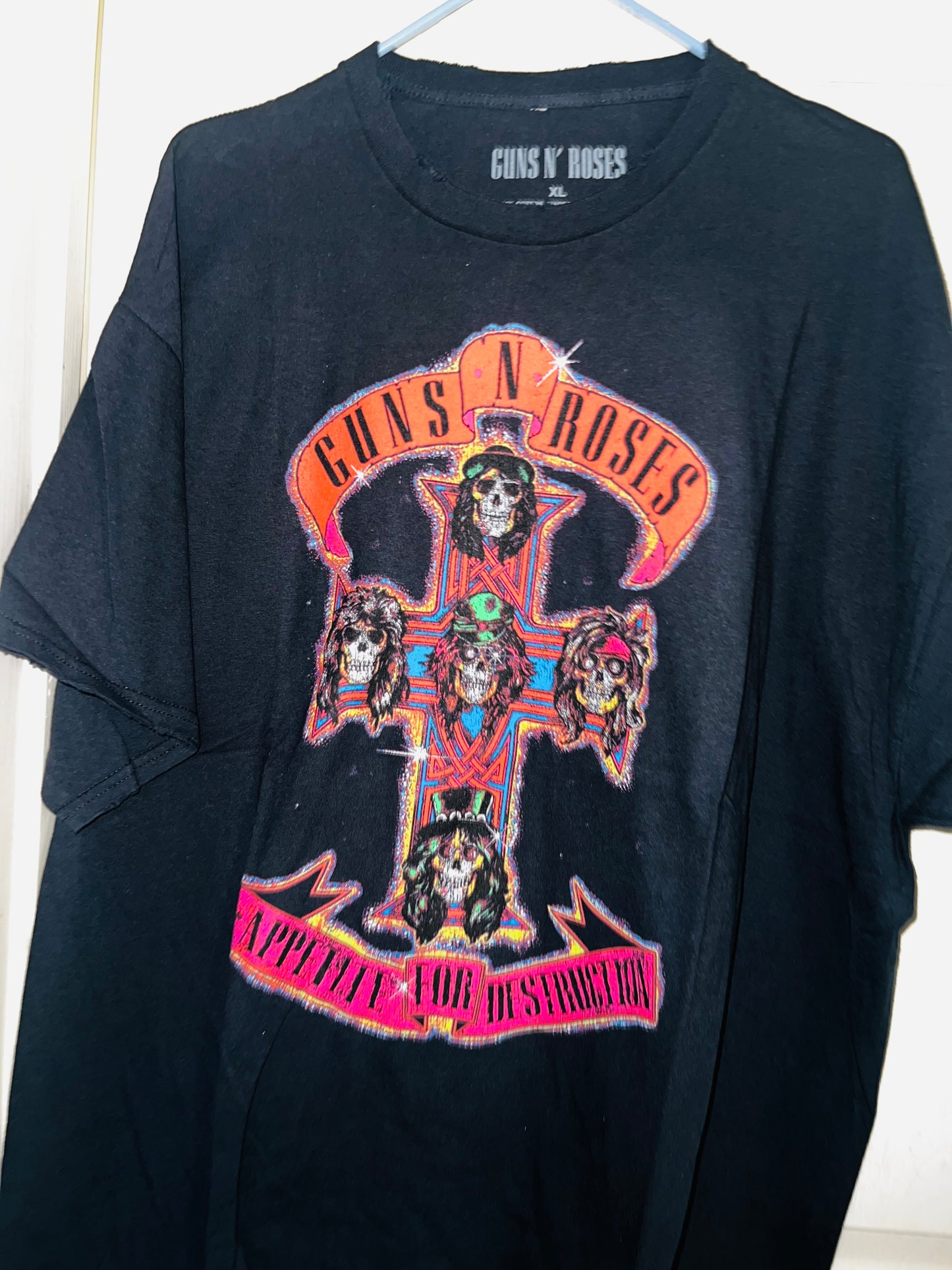 Guns n Roses Cross Oversized Distressed Tee