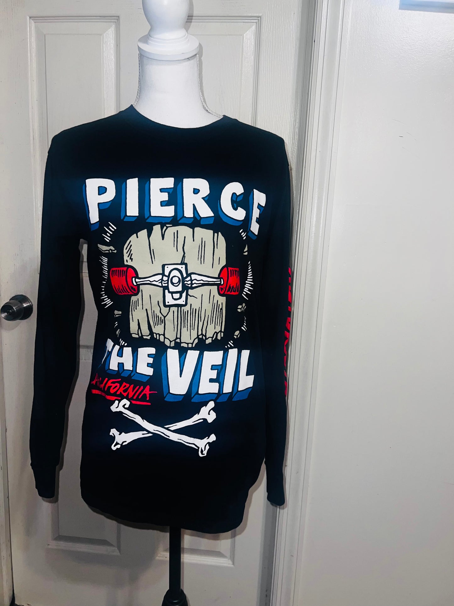 Pierce the Veil Oversized Distressed Long Sleeve Shirt