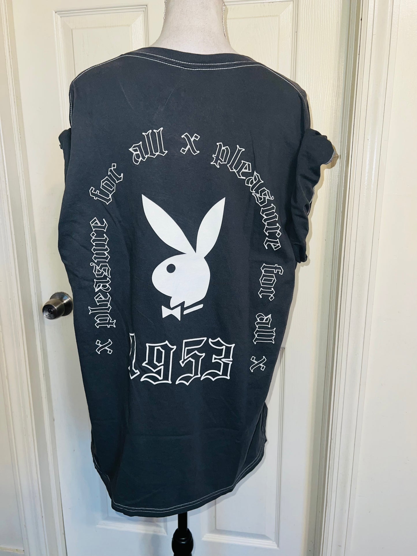 Playboy Double Sided Oversized Distressed Tee