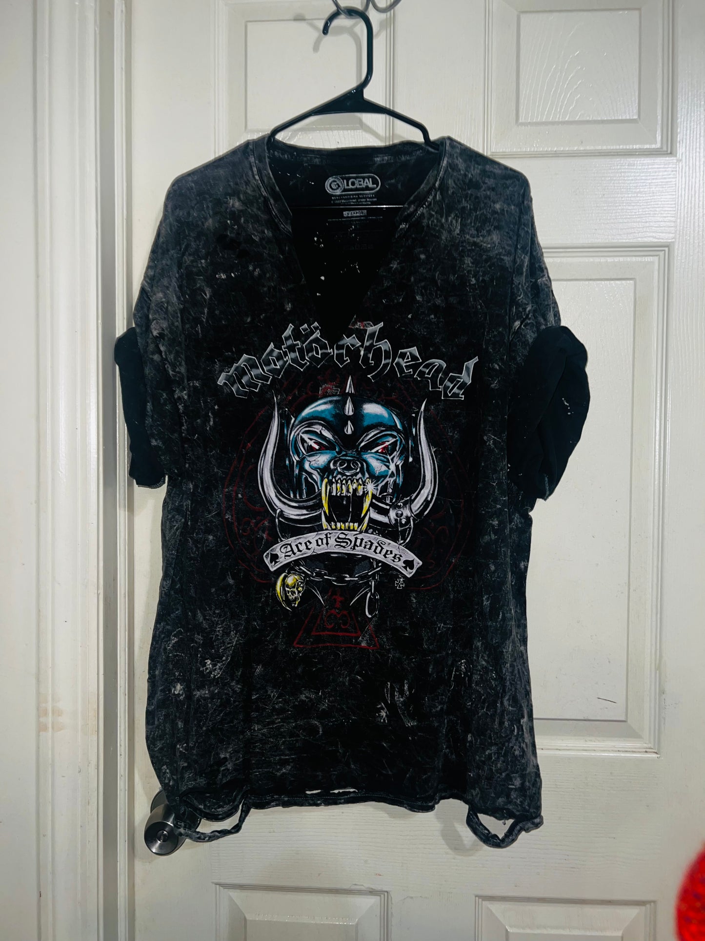 Motörhead Acid Wash Oversized Distressed Tee