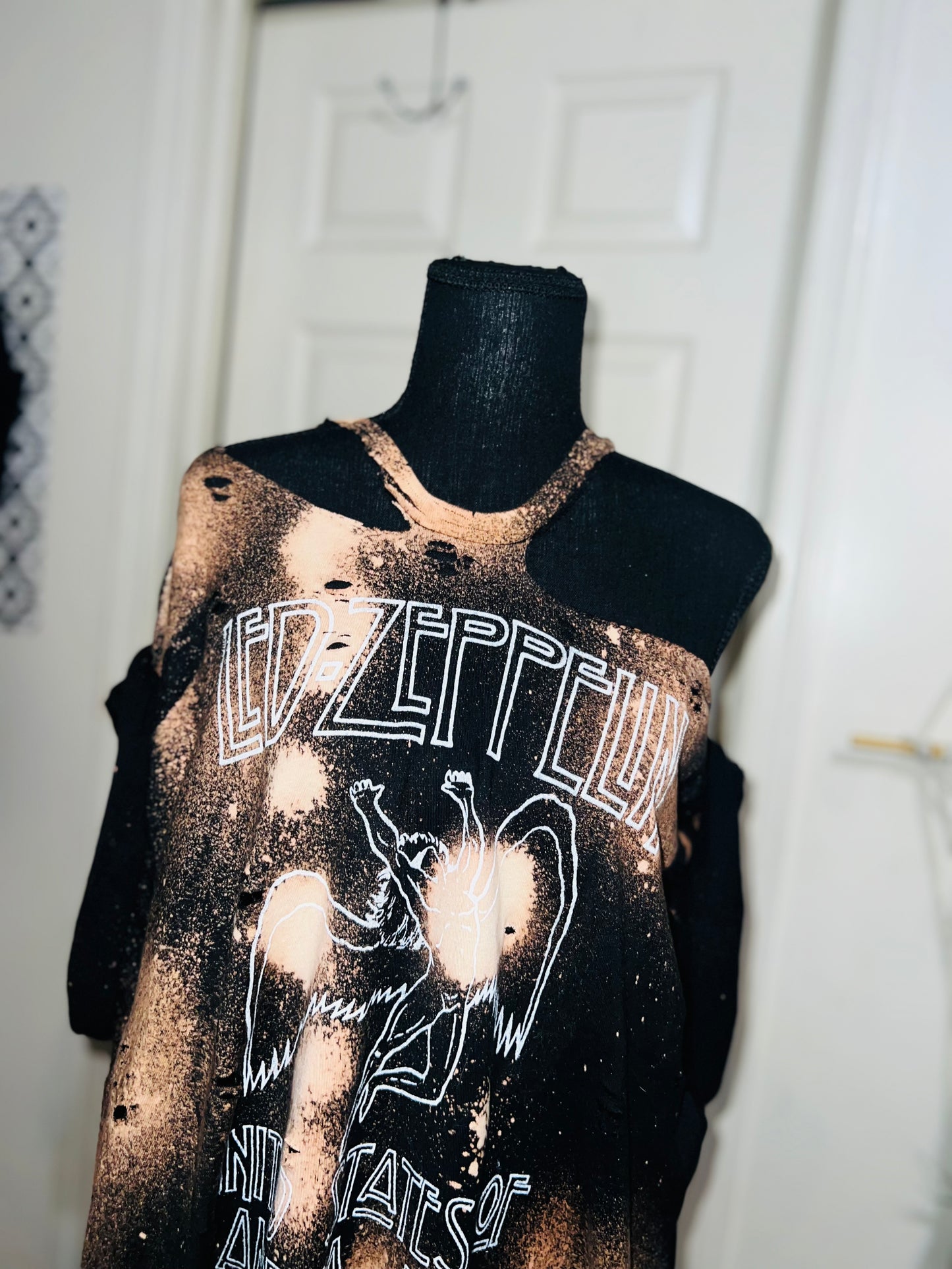 Led Zeppelin Bleached Oversized Distresed Tee