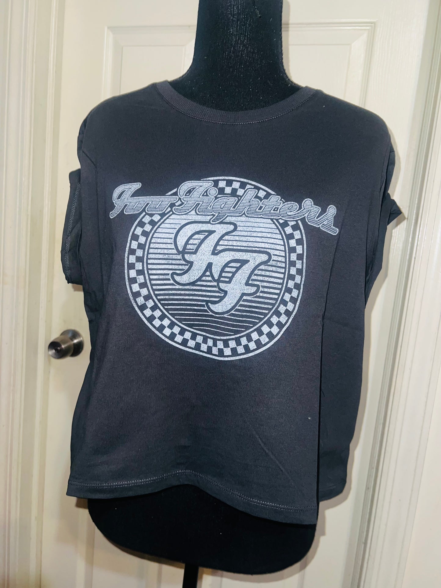 Foo Fighters Oversized Distressed Baby Tee