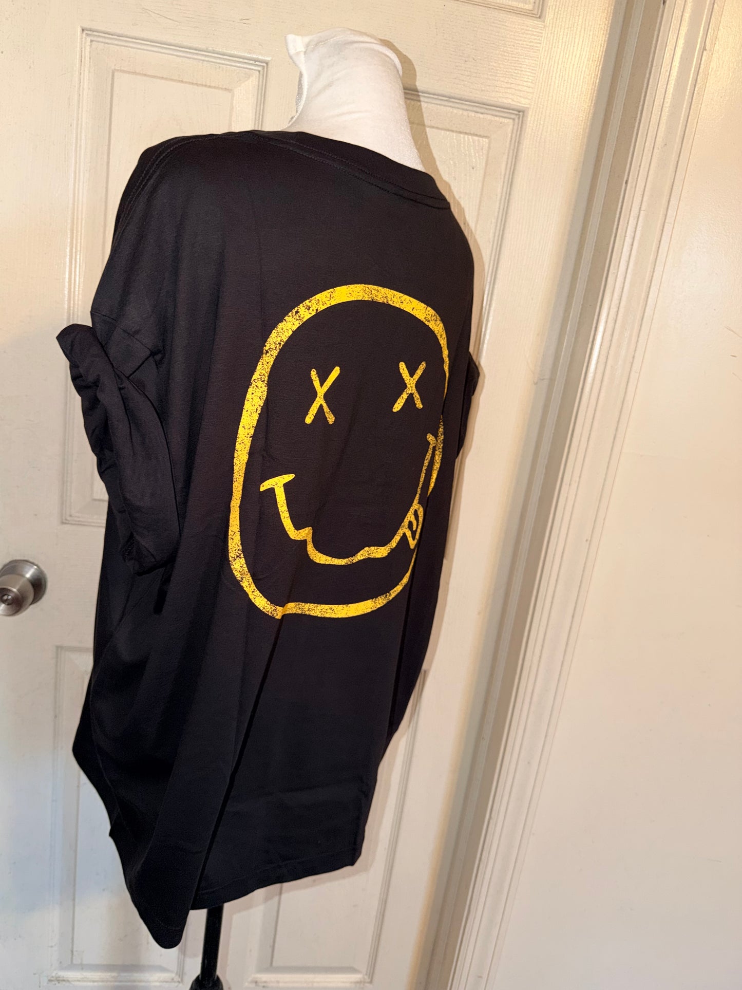 Nirvana Double Sided Oversized Distressed Tee