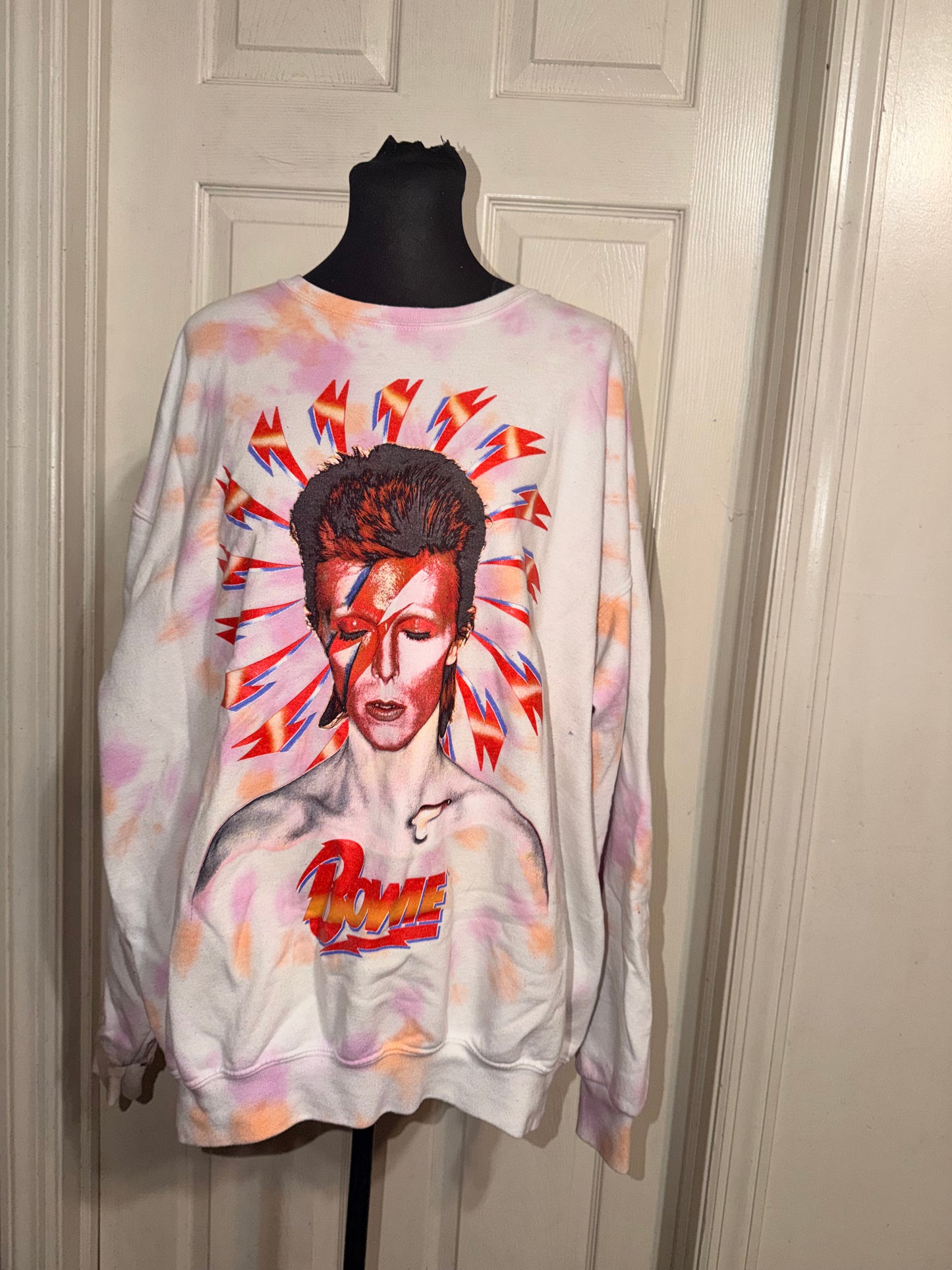David Bowie Oversized Distressed Sweatshirt