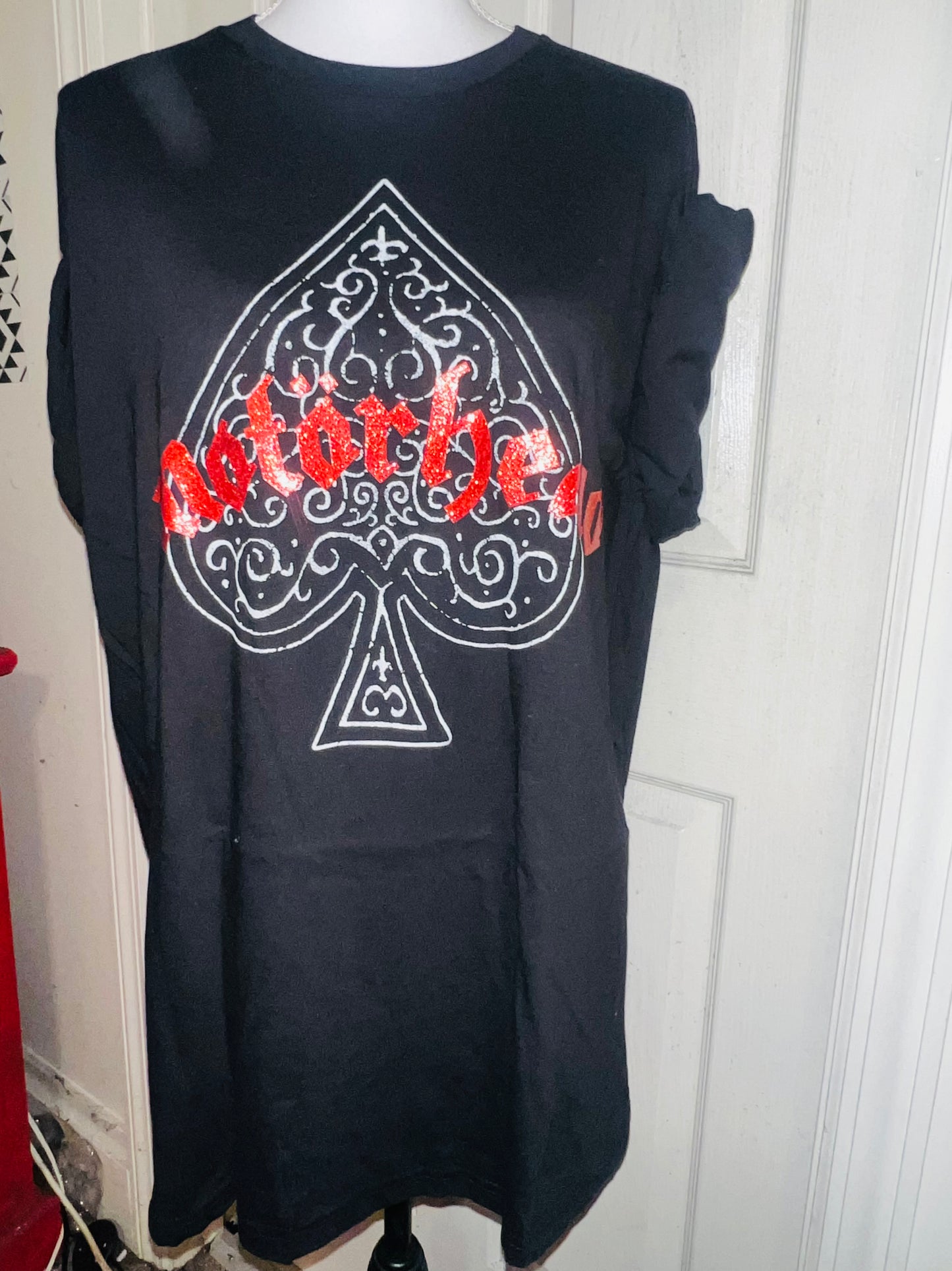 Motörhead Sparkly Oversized Distressed T-Shirt