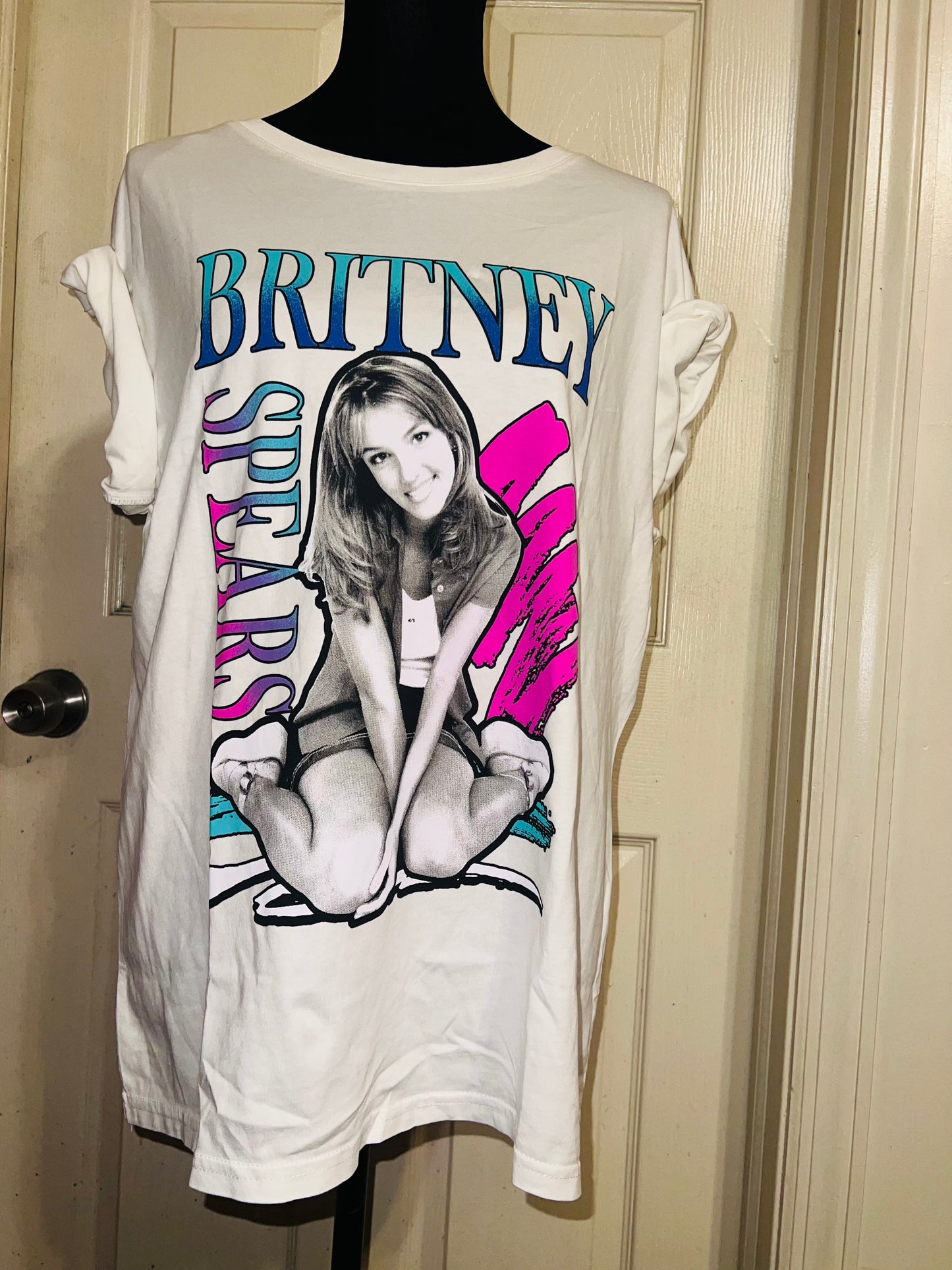 Britney Spears Oversized Distressed Tee