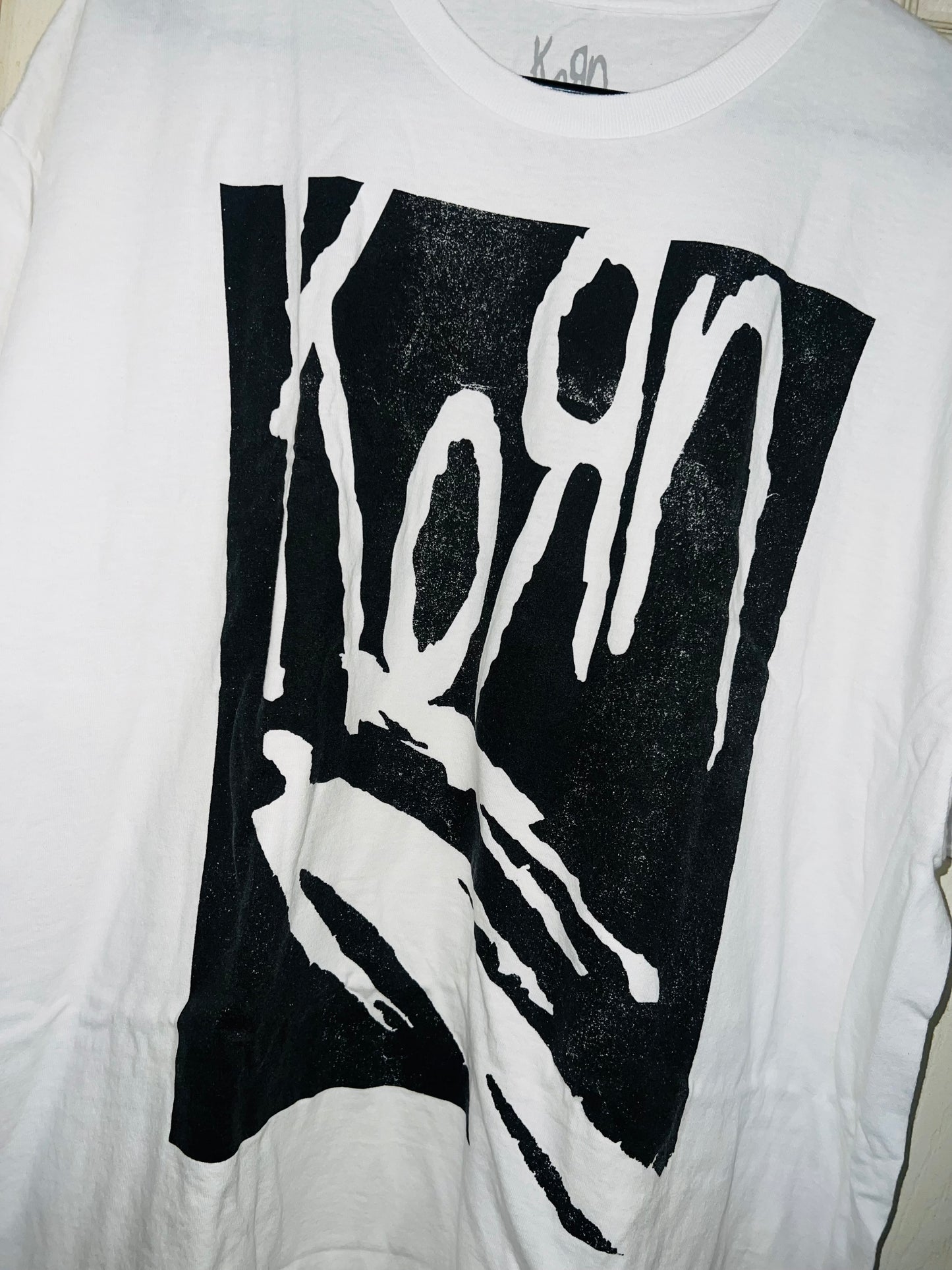 Korn Oversized Distressed T-Shirt