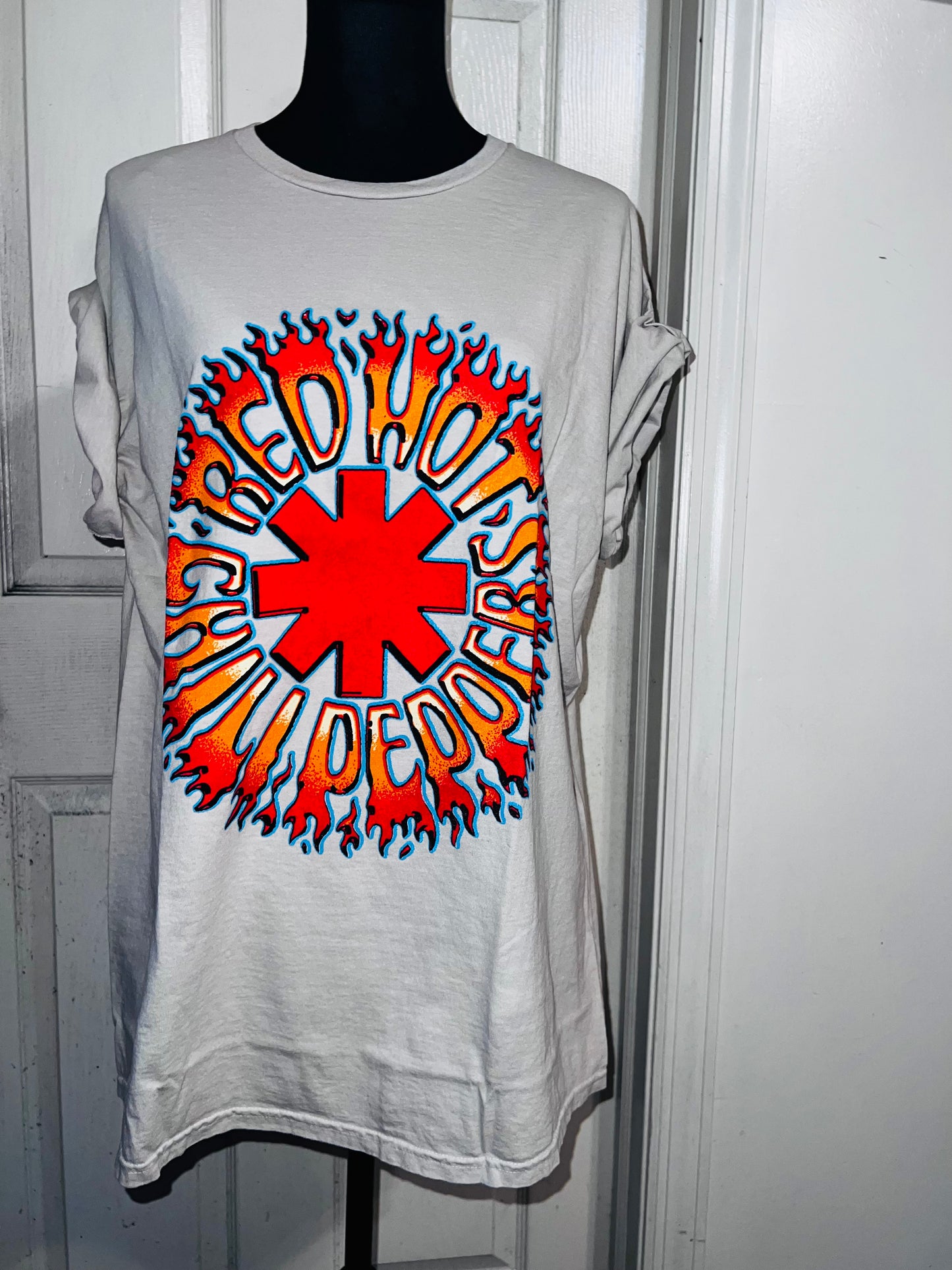 Red Hot Chili Peppers Double Sided Oversized Distressed Tee