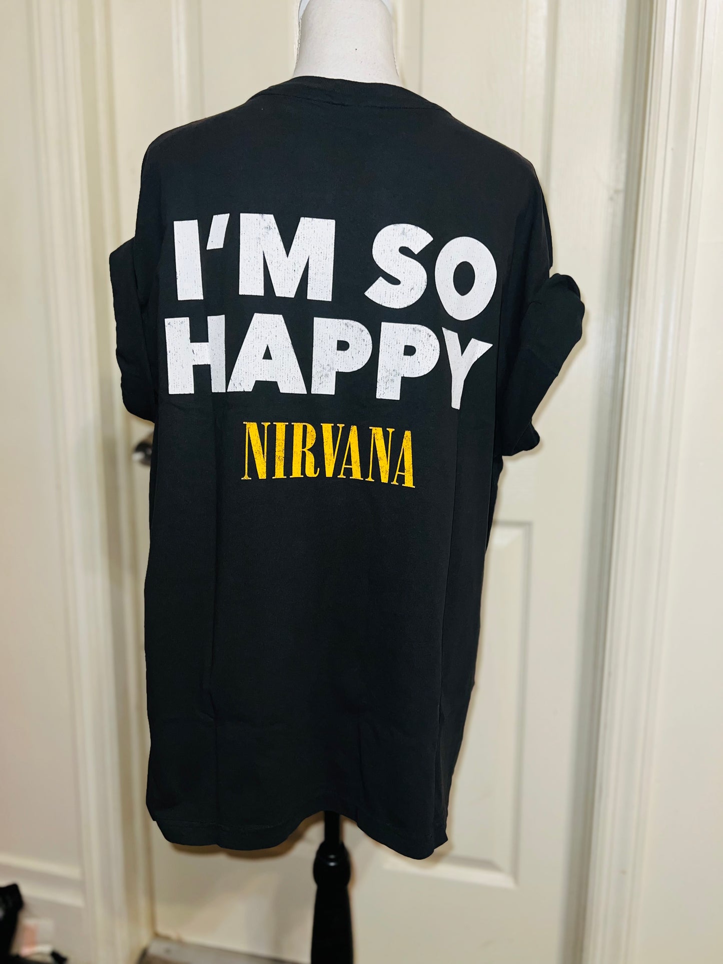 Nirvana Double Sided Oversized Distressed Tee